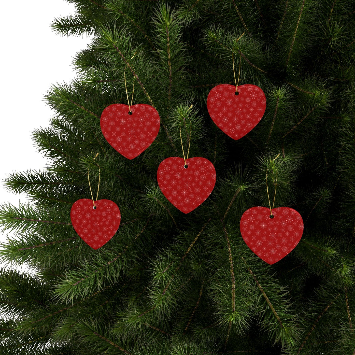Festive Heart Ceramic Ornaments, Holiday Decorations, Christmas Gifts, Tree Ornaments, Cozy Winter Decor