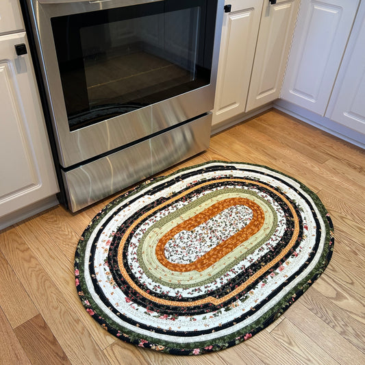 Orange And Black Jelly Roll Rug Handmade In Canada