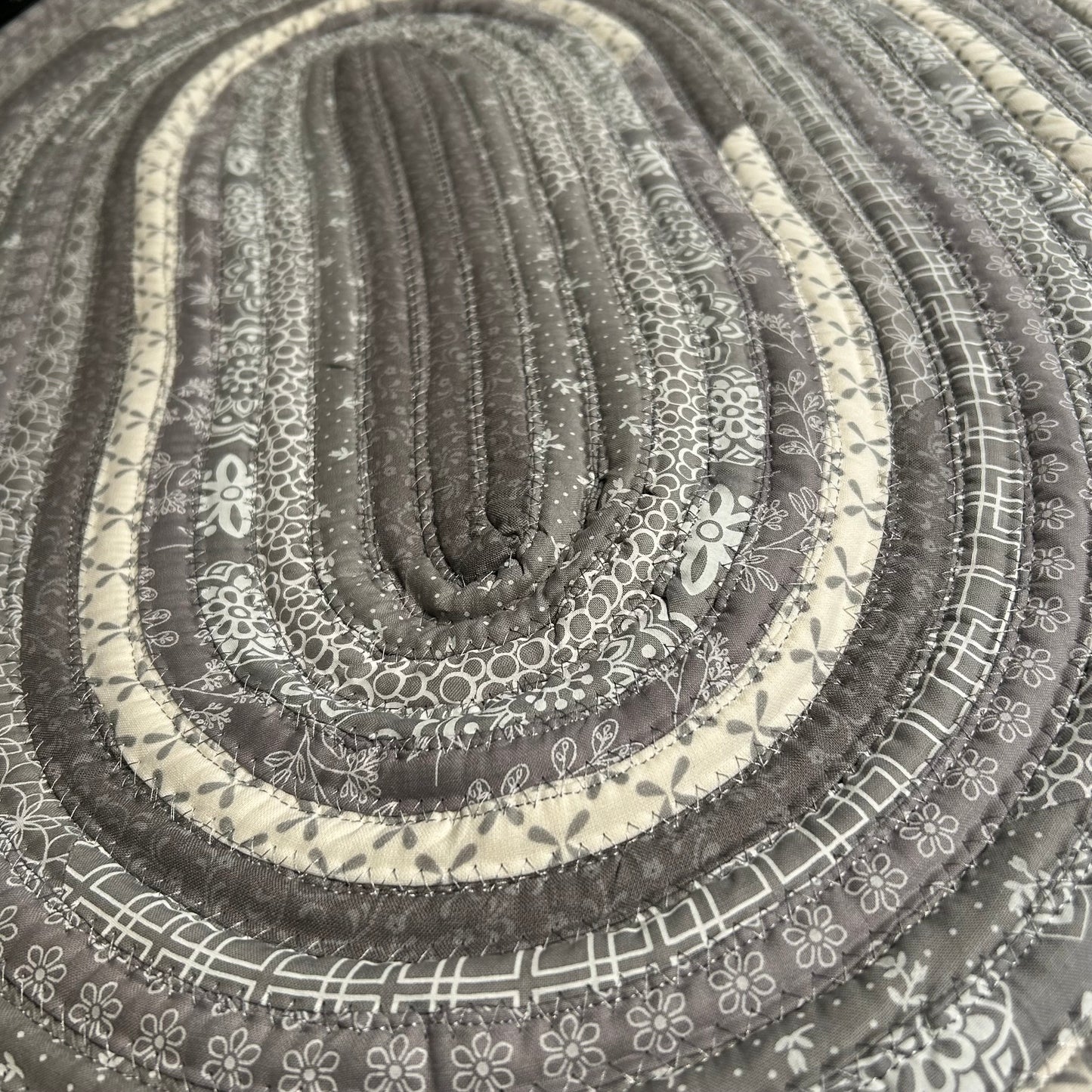 Grey Cotton JellyRoll Rug
