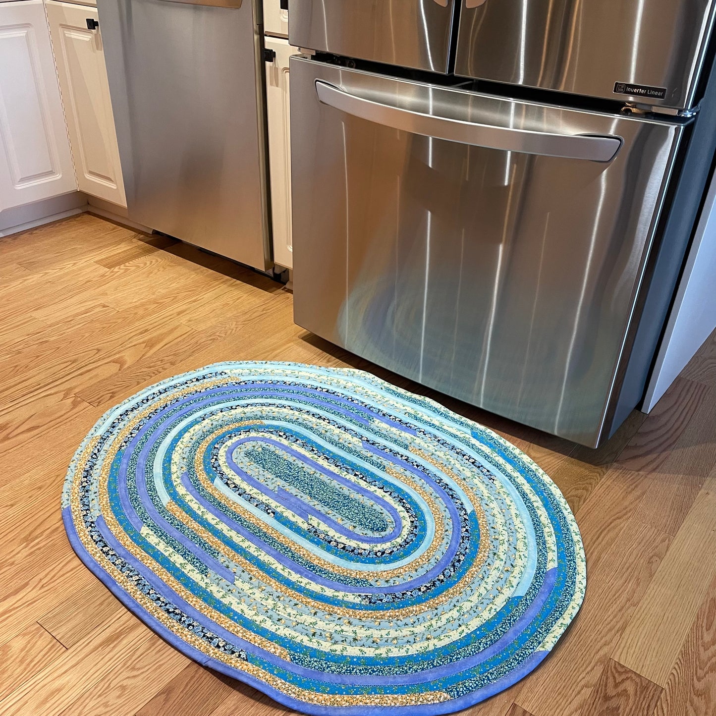 Handmade Kitchen Accent Rug, Cotton Washable Floral Rug