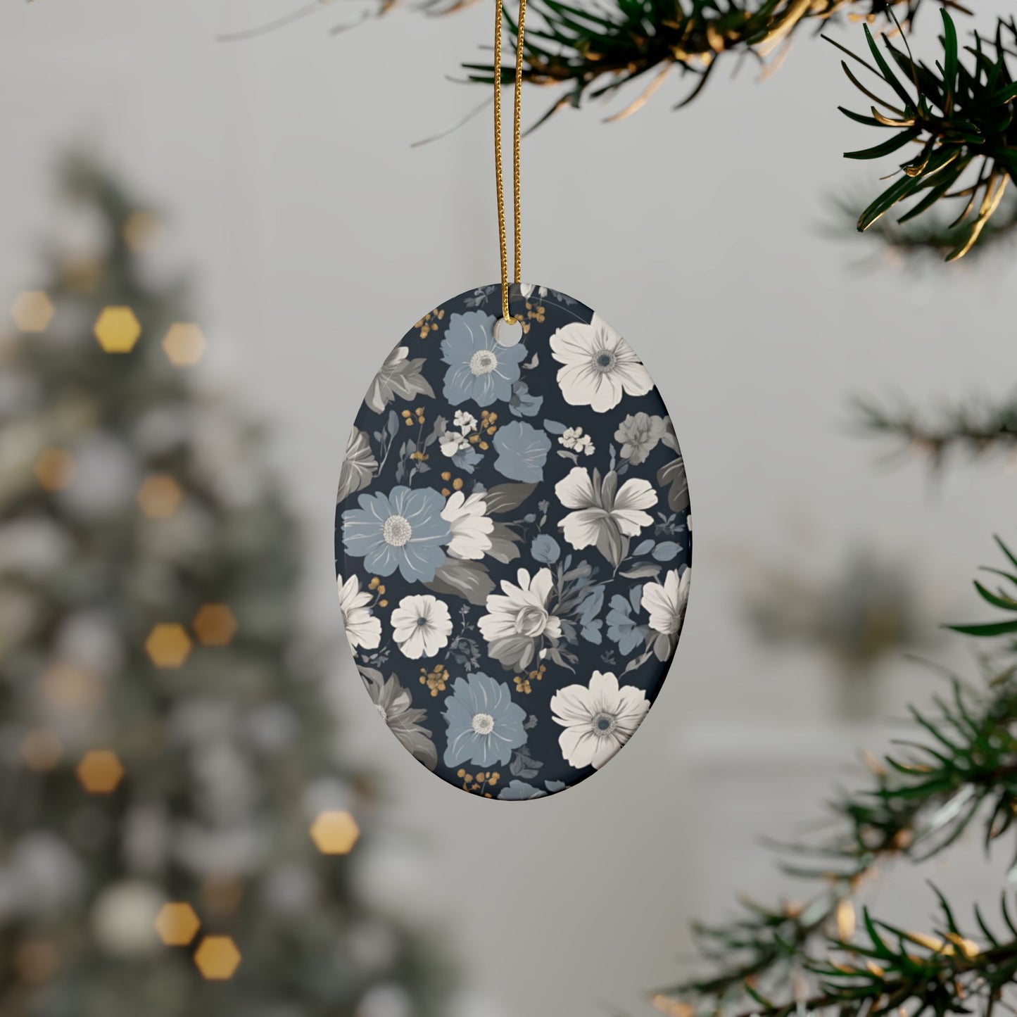 Floral Heart Ceramic Ornaments - Elegant Home Decor, Gift for Weddings, Christmas Tree Decor, DIY Crafting, Seasonal Celebrations