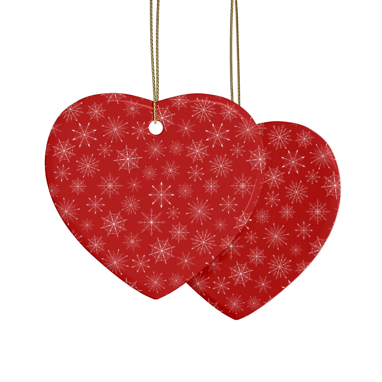 Festive Heart Ceramic Ornaments, Holiday Decorations, Christmas Gifts, Tree Ornaments, Cozy Winter Decor