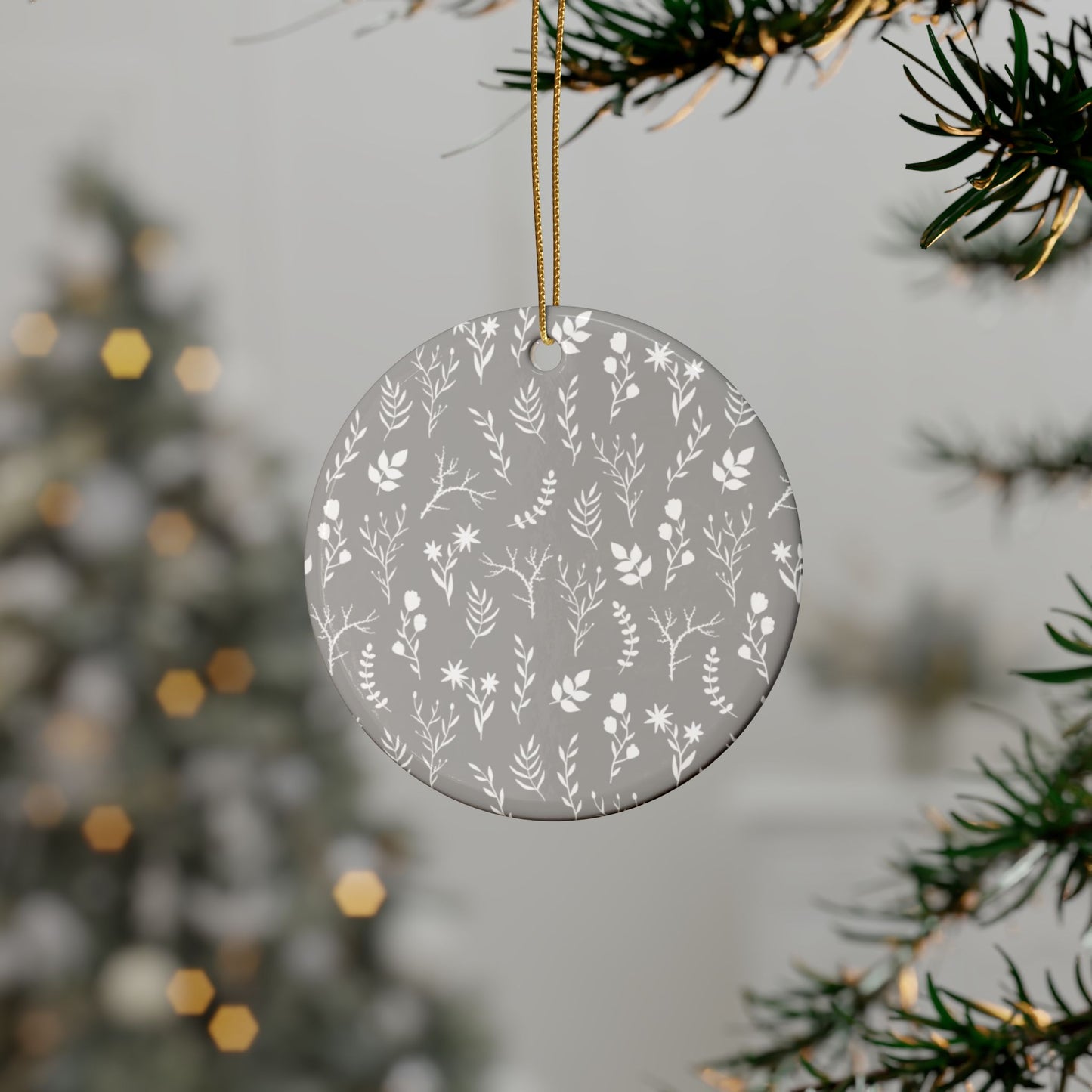 Heart-Shaped Ceramic Ornaments, Floral Christmas Decorations, Personalized Holiday Gifts, Unique Tree Ornaments, Wedding Favors