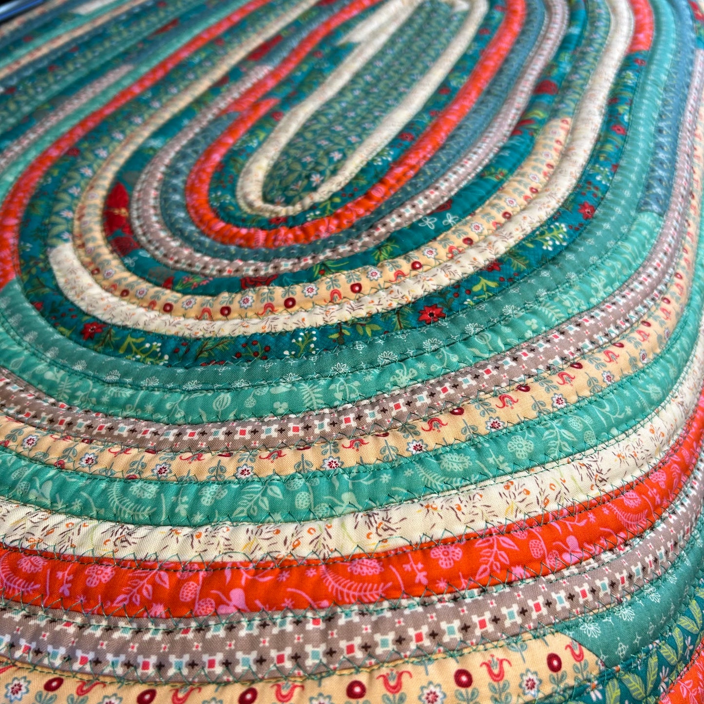 Teal Poinsettia Jelly Roll Rug Christmas Kitchen Rug
