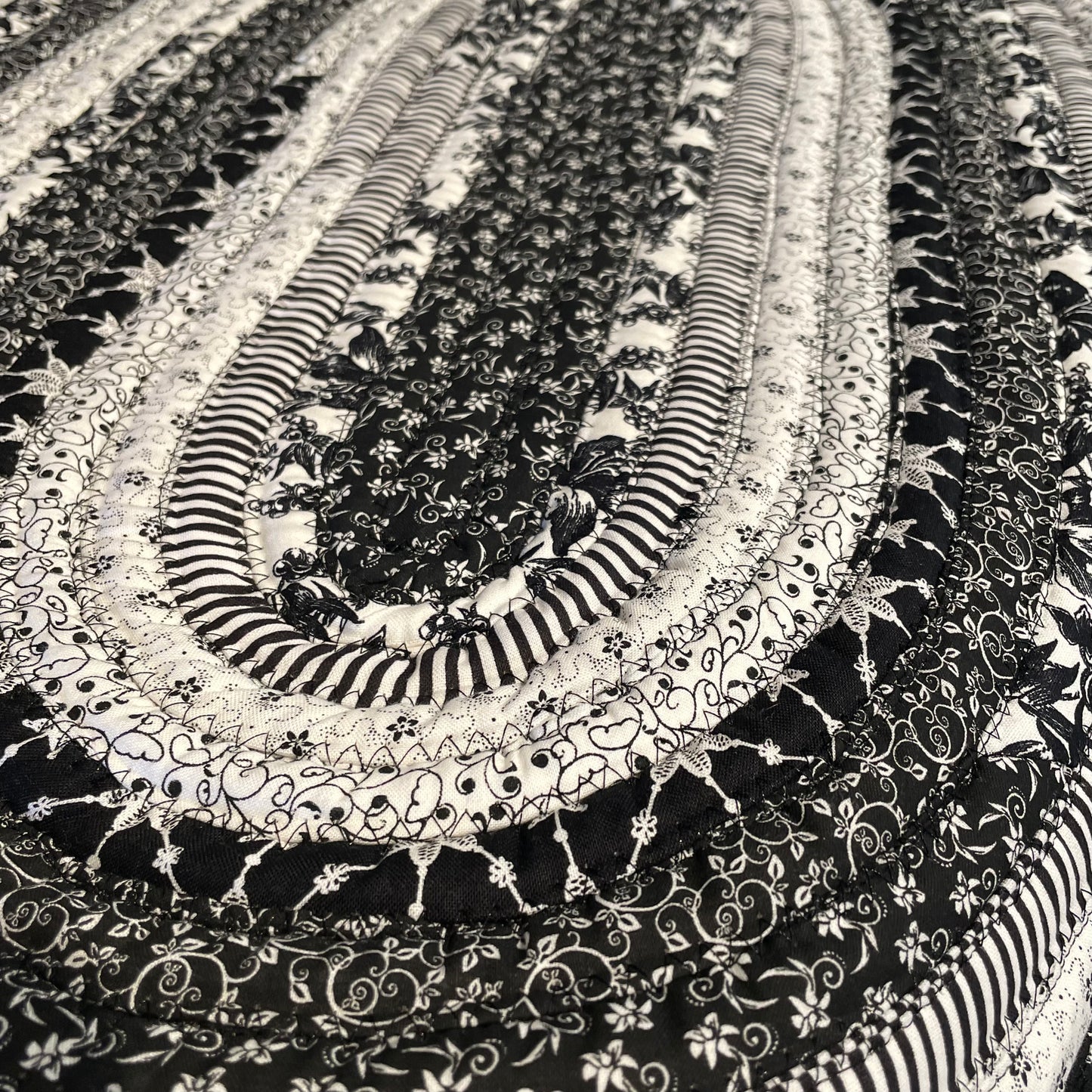 Black and White Cotton Kitchen Rug