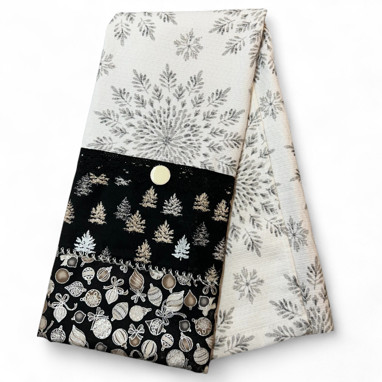 Black and Silver Christmas Towel