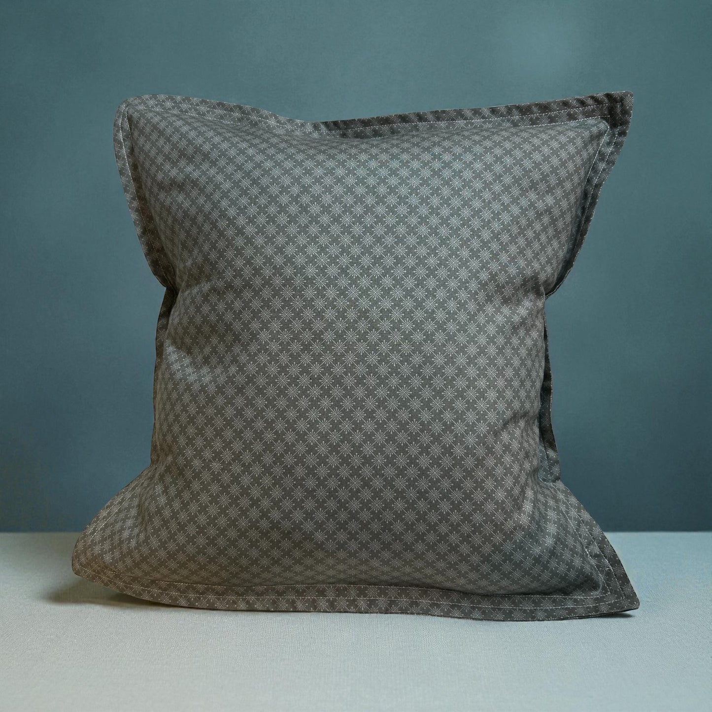 Grey Print Pillow Cotton Pillow Sham - Insert sold separately