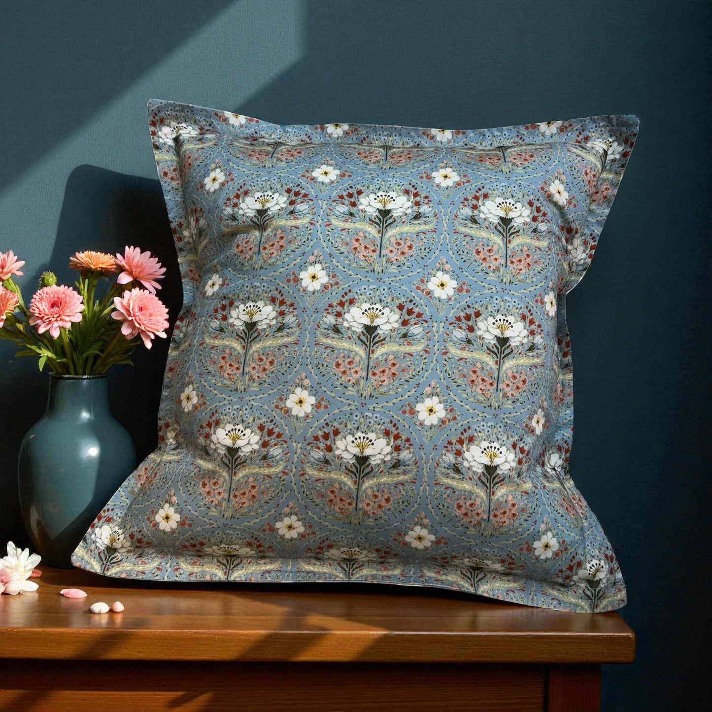 Floral Print Pillow Cotton Pillow Sham - Insert sold separately