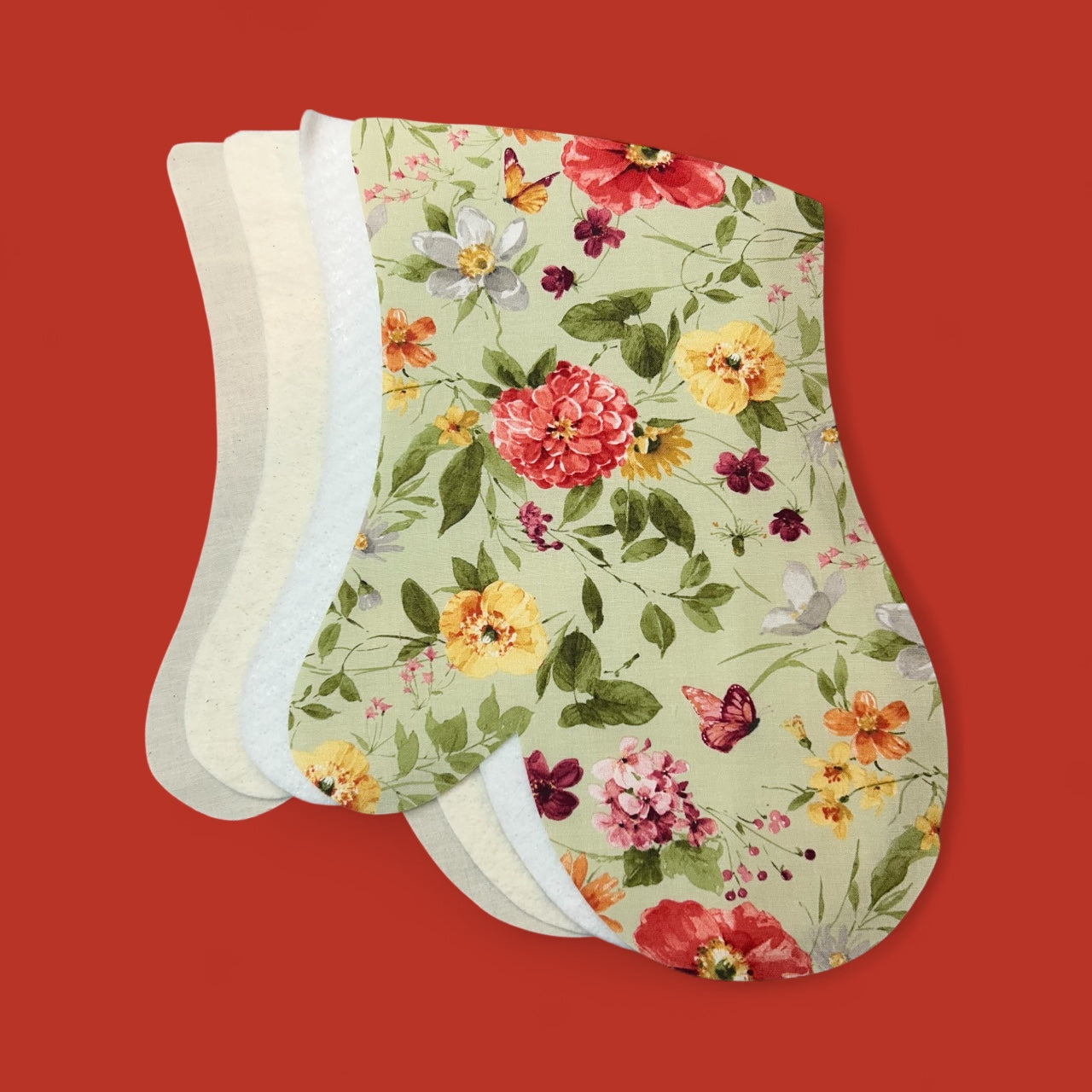 Coral Floral Oven Mitt Sewing Kit- Makes 1 Mitt