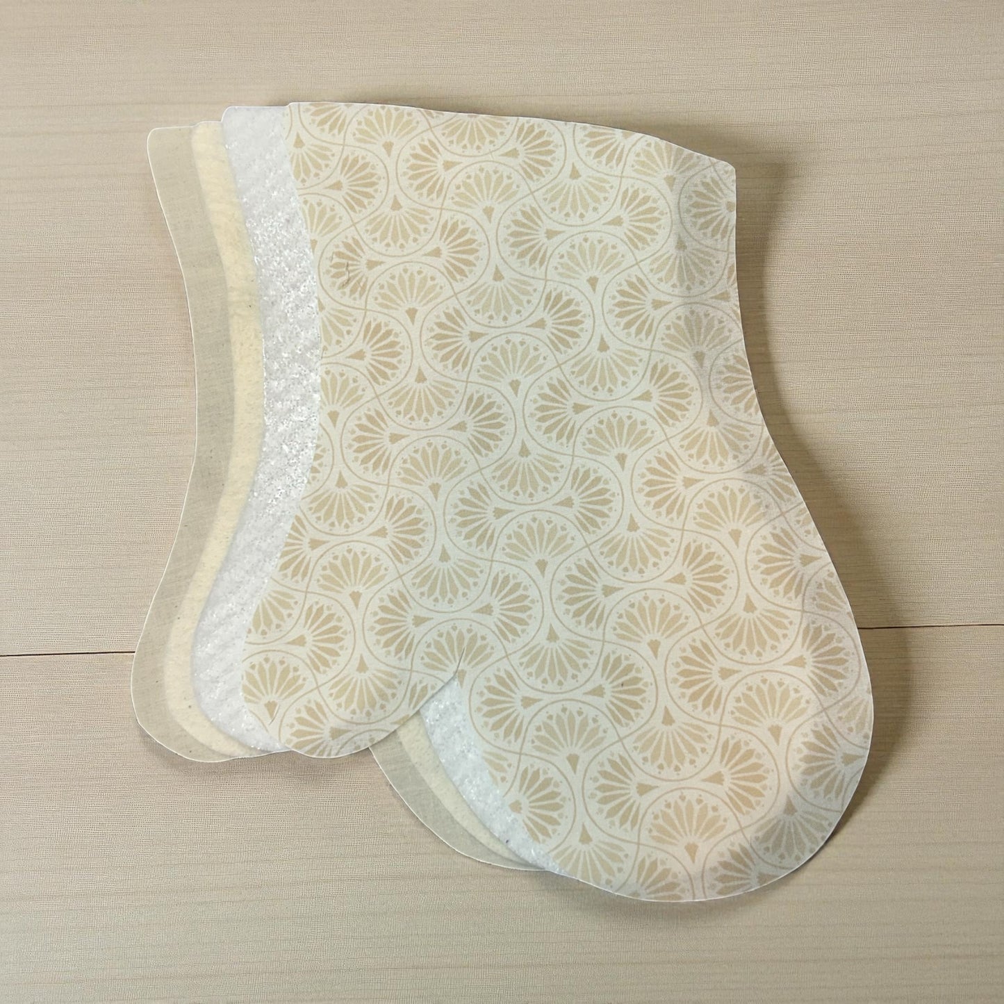 Taupe Fan Print Oven Mitt Sewing Kit- Makes 1 Mitt