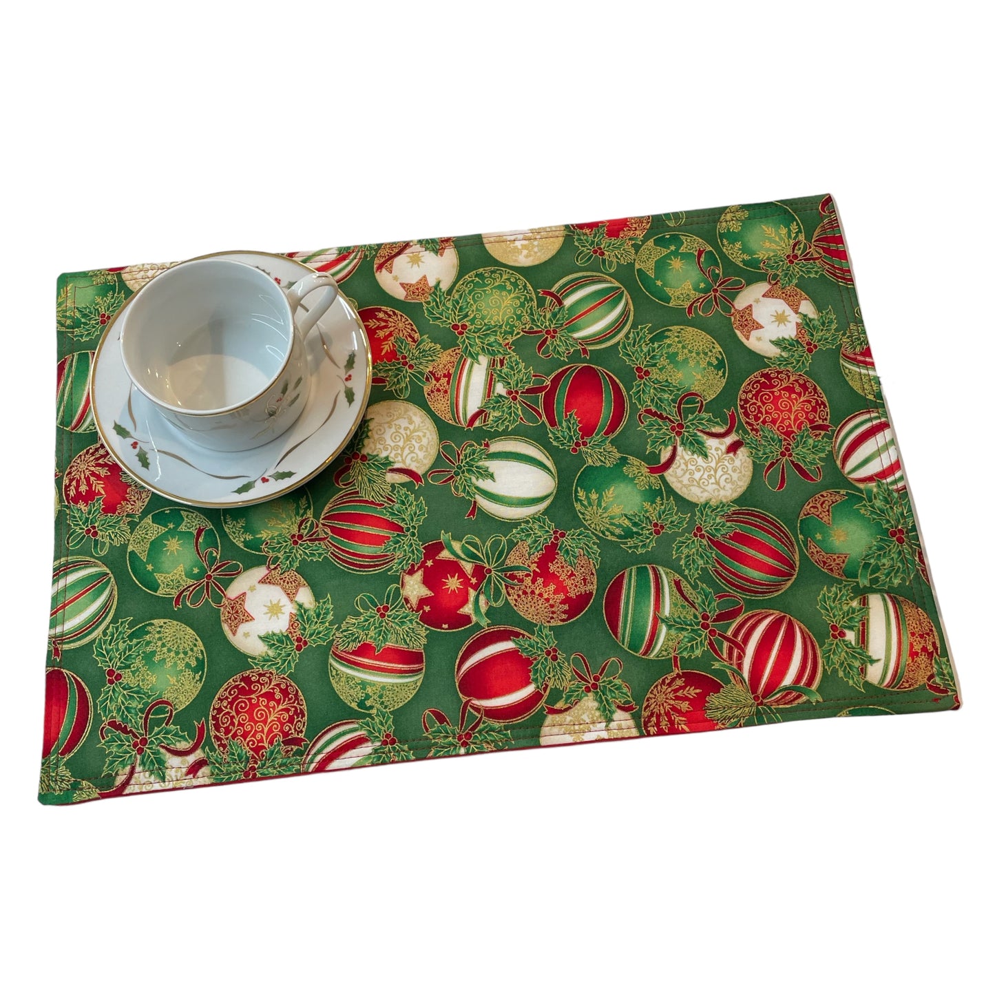 Christmas Table Placemat, Reversible Set of Two Luxury Placemats