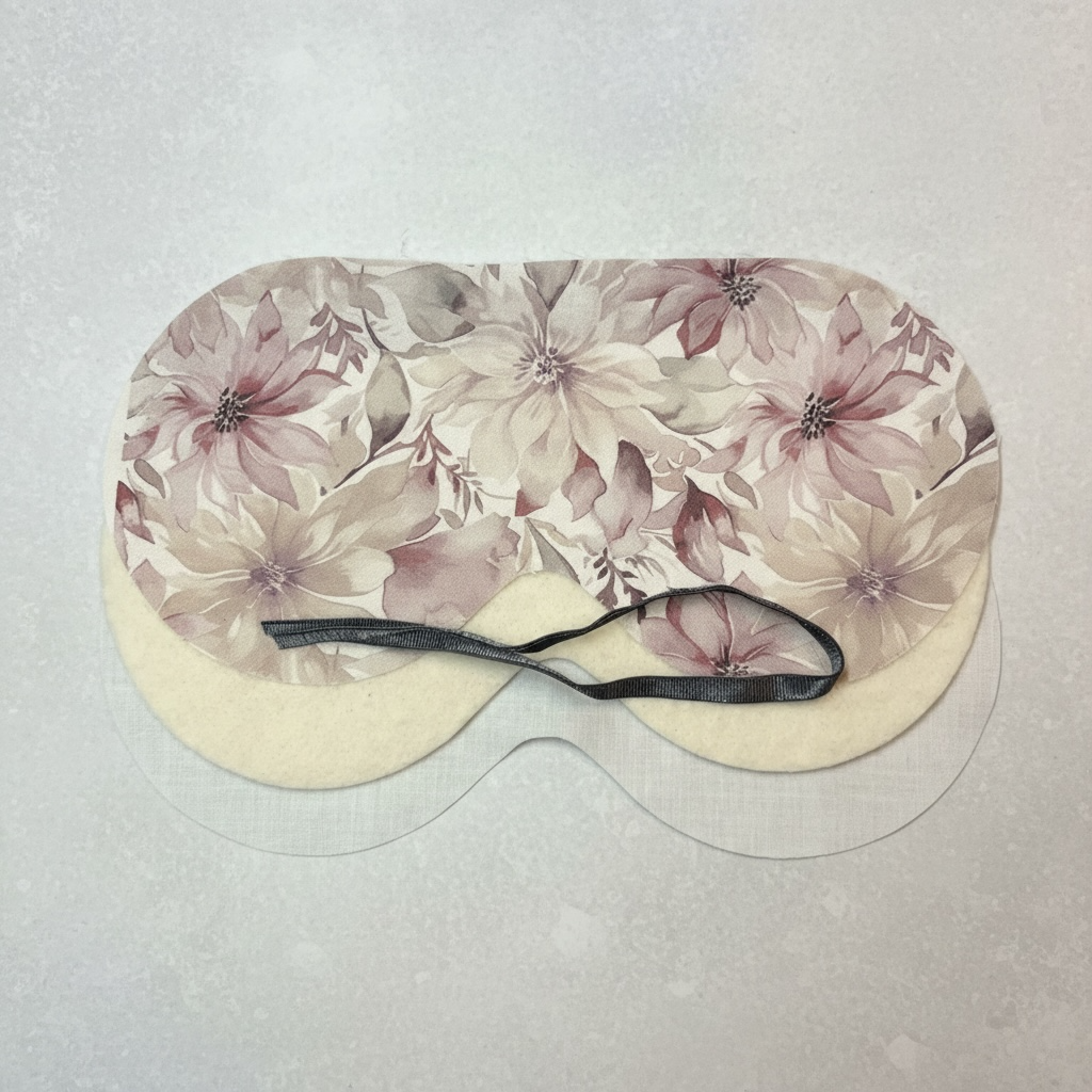 DIY Sleep Eye Mask Sewing Kit | Cotton Sleep Mask Craft Kit | Purple Dahlia