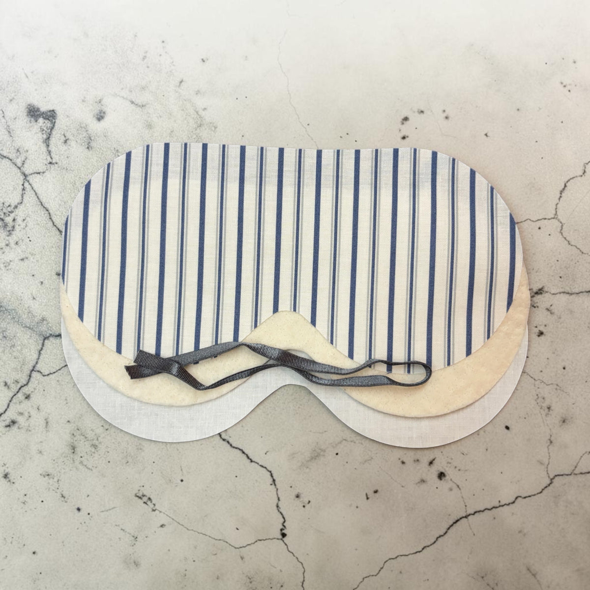 DIY Sleep Eye Mask Sewing Kit | Cotton Sleep Mask Craft Kit | Blue Stripe