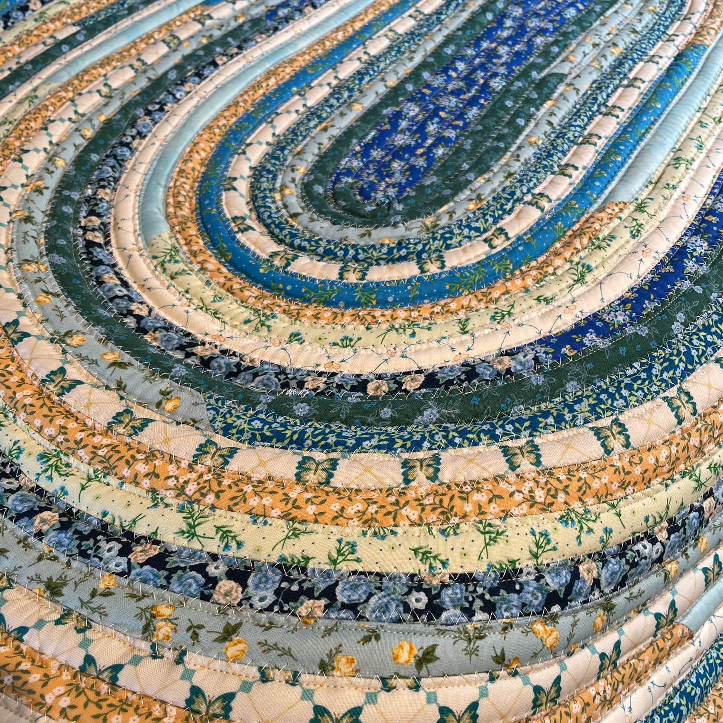 Teal Floral Farmhouse Kitchen Accent Rug For Sink, Bathmat or Bedside Rug
