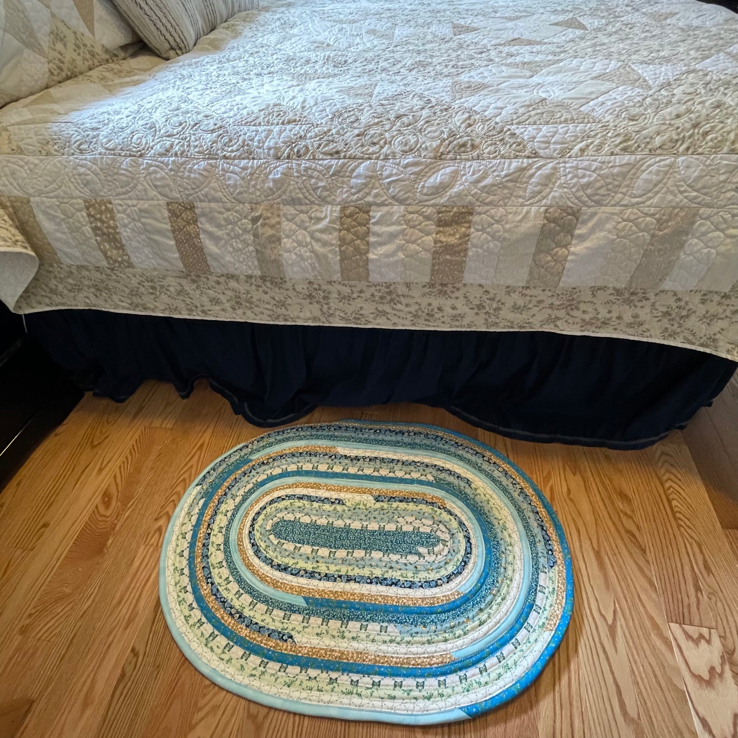 Farmhouse Kitchen Accent Rug Handmade Cotton Jelly Roll Rug For Kitchen, Bedside or Luxury Cotton Bathmat