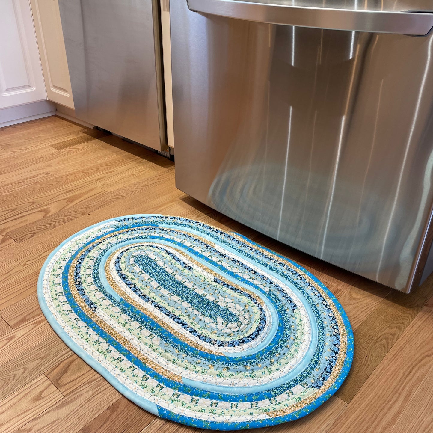 Farmhouse Kitchen Accent Rug Handmade Cotton Jelly Roll Rug For Kitchen, Bedside or Luxury Cotton Bathmat