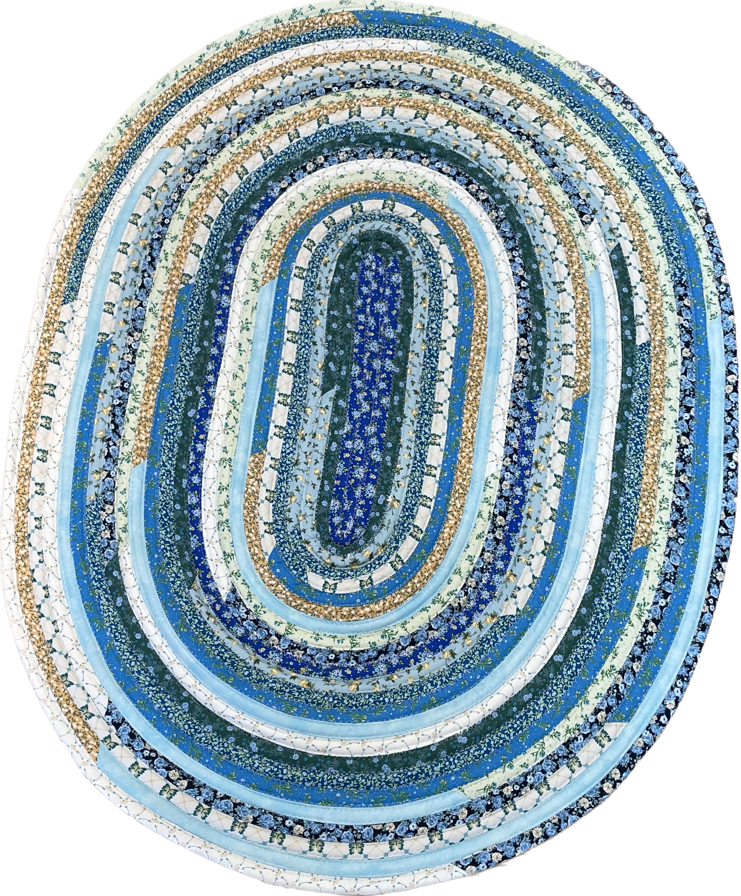 Teal Floral Farmhouse Kitchen Accent Rug For Sink, Bathmat or Bedside Rug