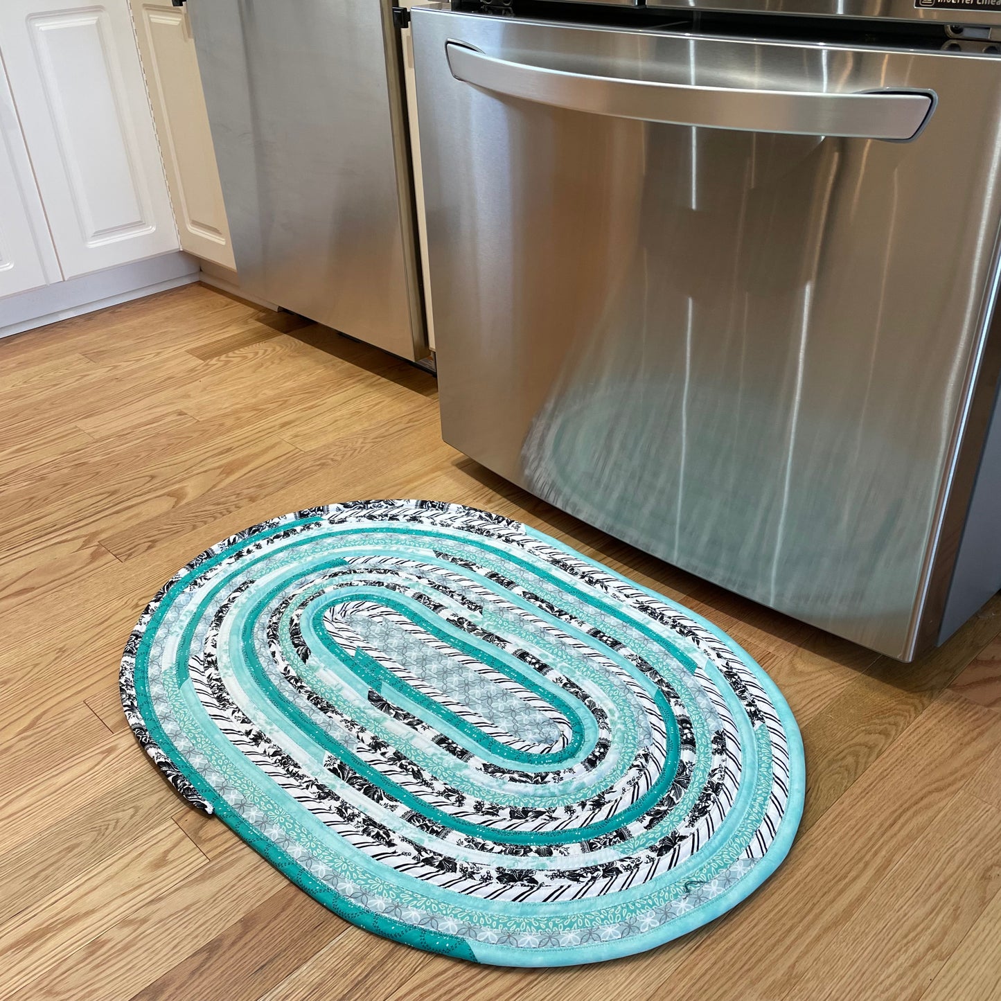Teal Kitchen Accent Rug For Sink Vanity Rug Or Bathmat