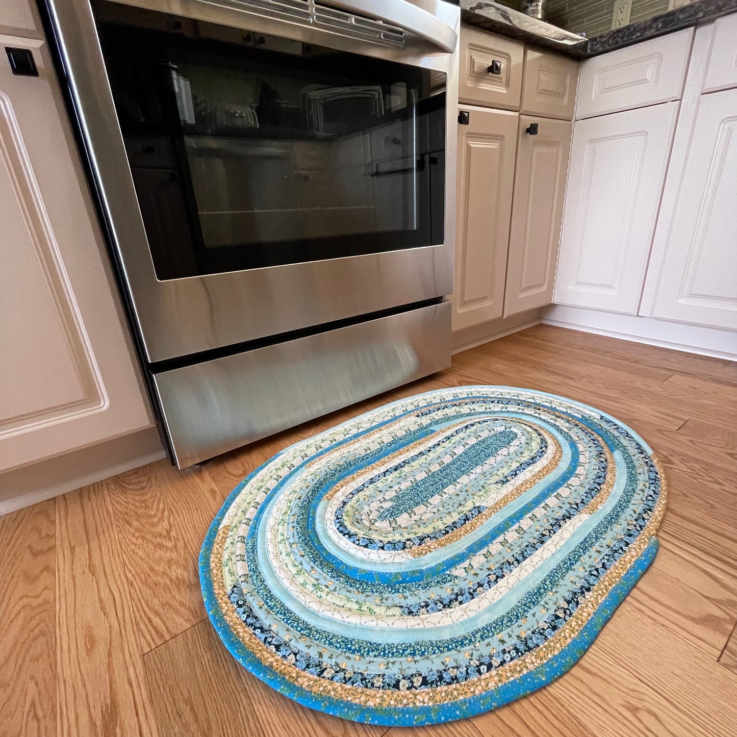 Farmhouse Kitchen Accent Rug Handmade Cotton Jelly Roll Rug For Kitchen, Bedside or Luxury Cotton Bathmat