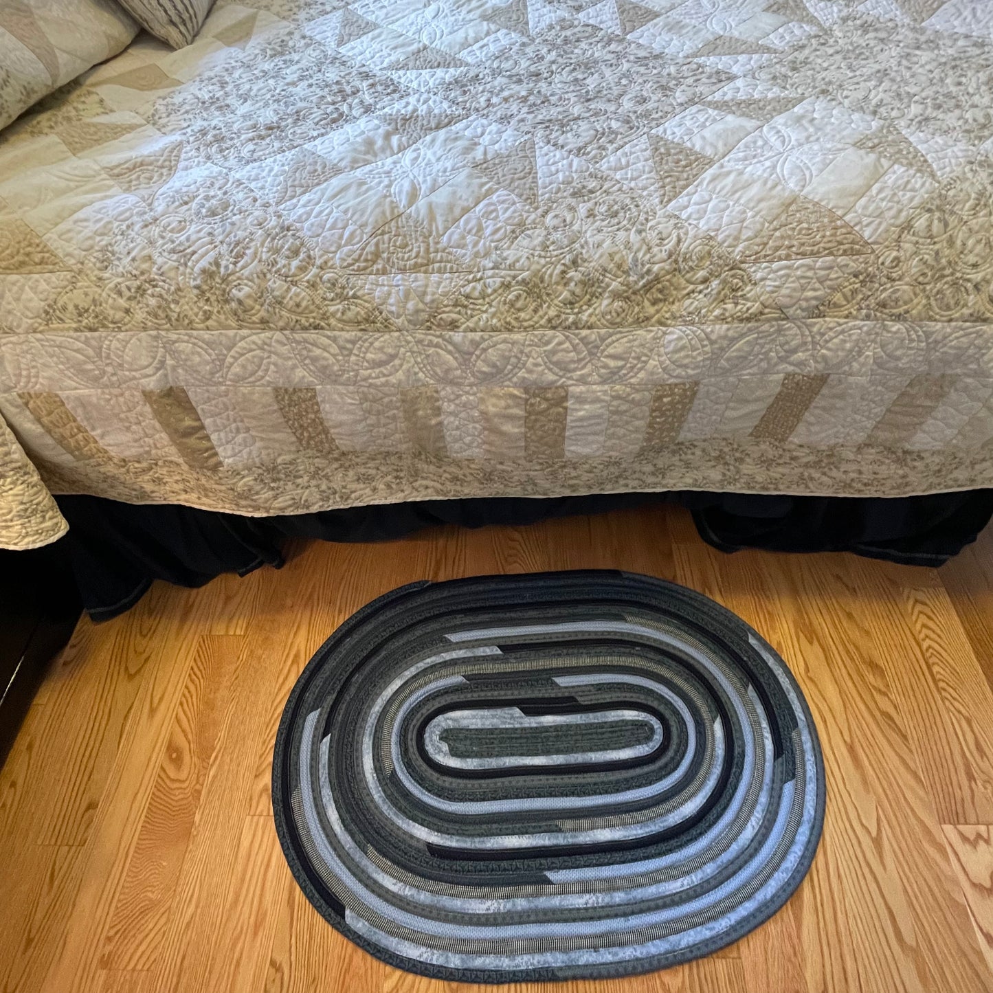 Vintage-Style Blue Cotton Kitchen Sink Rug - One of a Kind, Multipurpose, Made in Canada