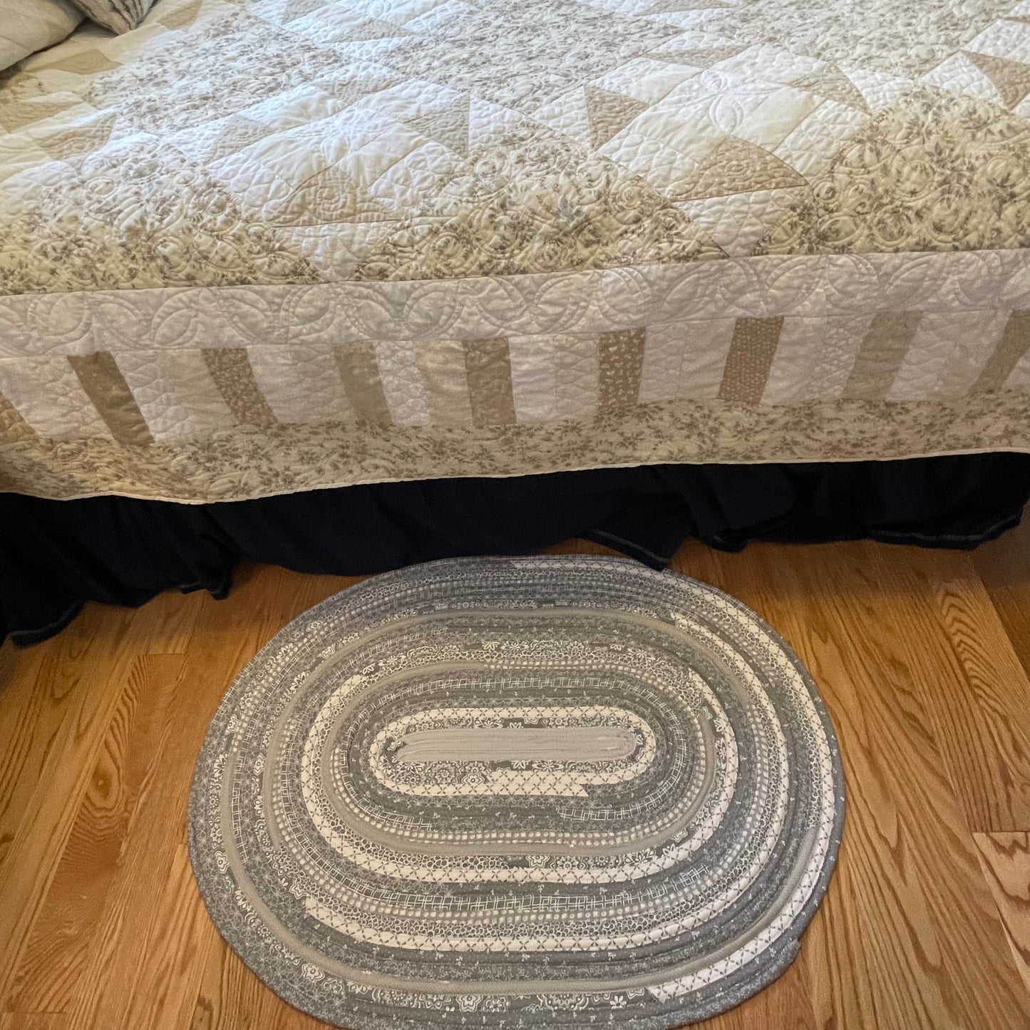 Farmhouse Chic Grey & White Handmade Kitchen Accent Rug
