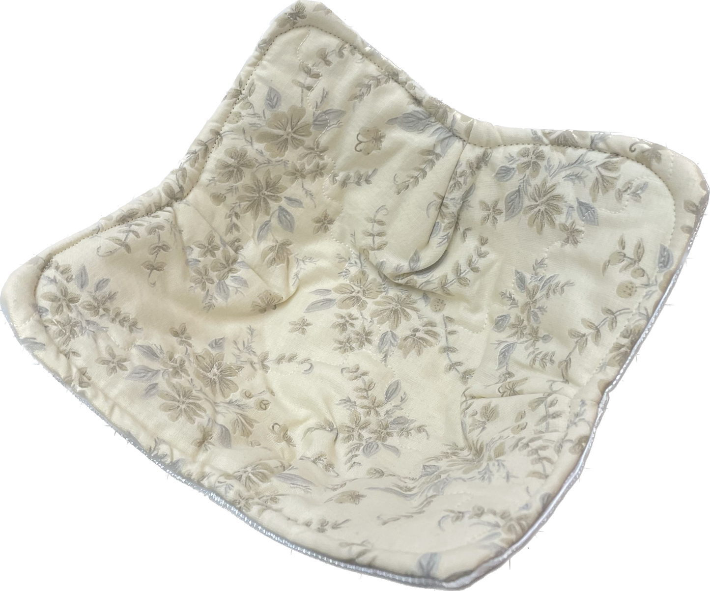 Cream Floral Soup Bowl Cozy For Microwave Reversible Soup Hug For Hot Soup