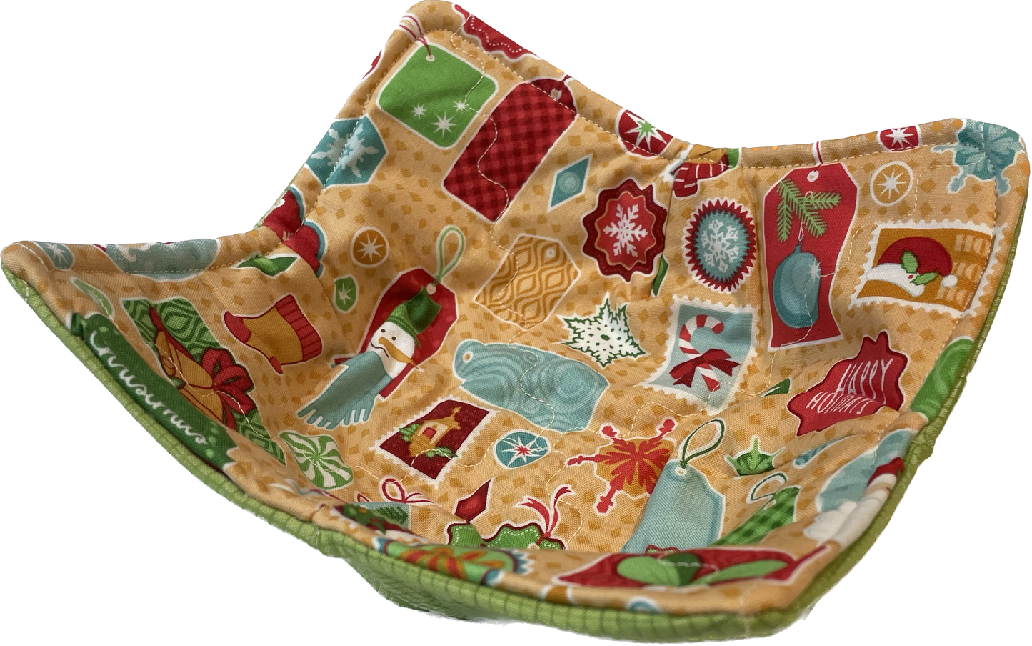 Soup Bowl Cozy Christmas Themed Reversible Microwave Soup Bowl Cozy