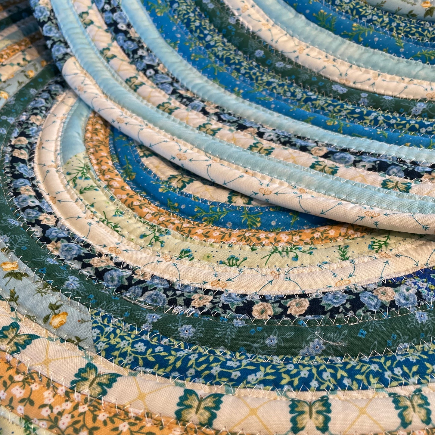 Teal Floral Farmhouse Kitchen Accent Rug For Sink, Bathmat or Bedside Rug