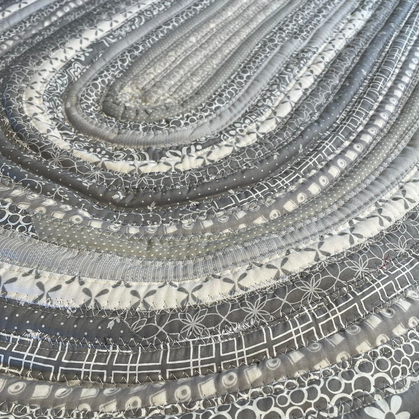 Grey & White Cotton Kitchen Sink Rug - One-of-a-Kind Handmade Farmhouse Style