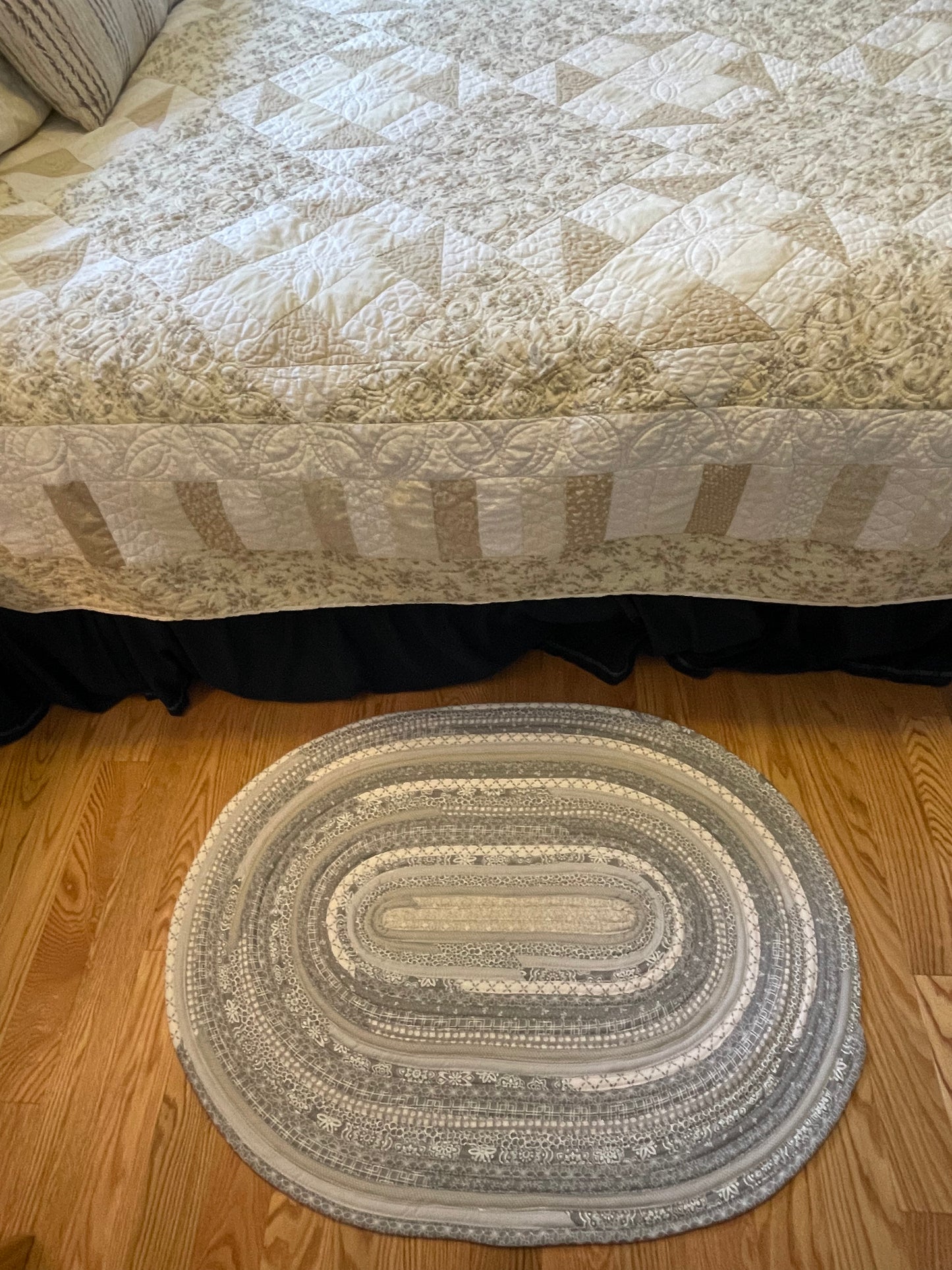 Grey & White Cotton Kitchen Sink Rug - One-of-a-Kind Handmade Farmhouse Style