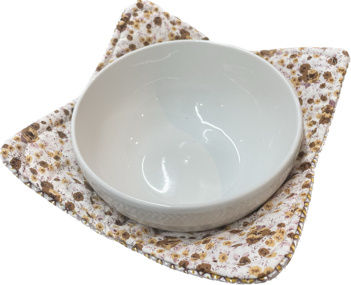 Orange 70's Print Kitchen Soup Bowl Cozy Reversible Microwave Soup Cozy
