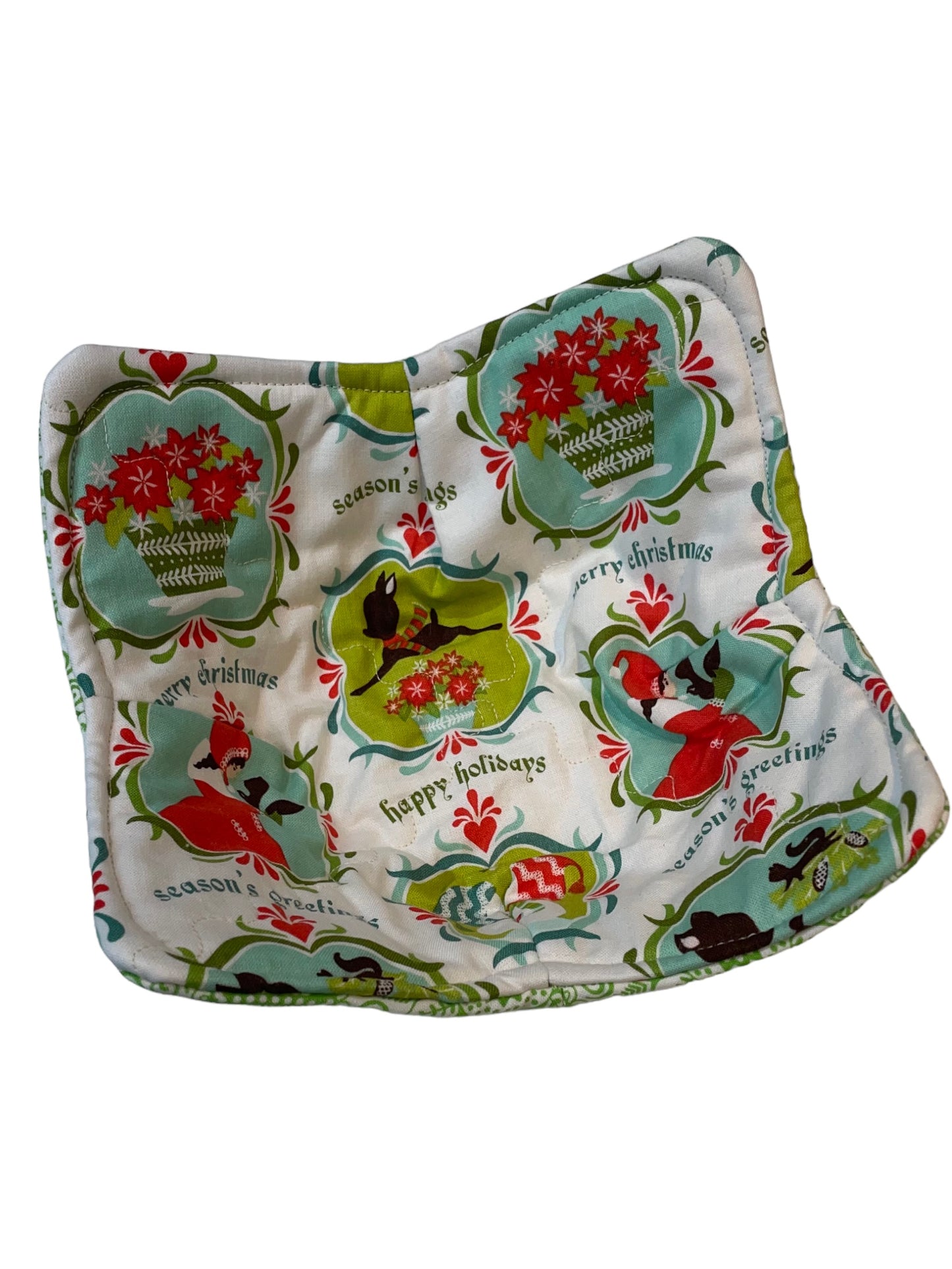 Christmas Soup Bowl Cozy For Microwave Reversible Hot Soup Bowl Cozy