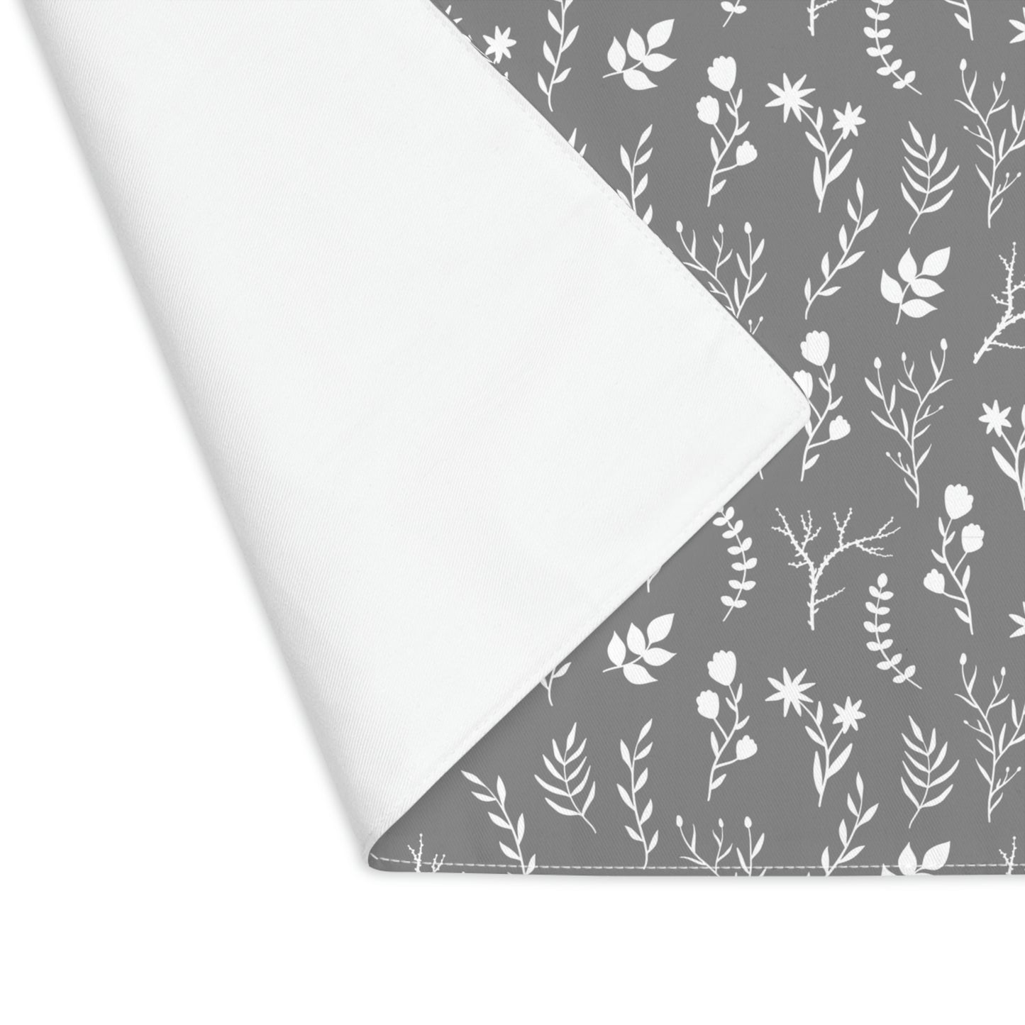 White and Grey Floral Table Placemat