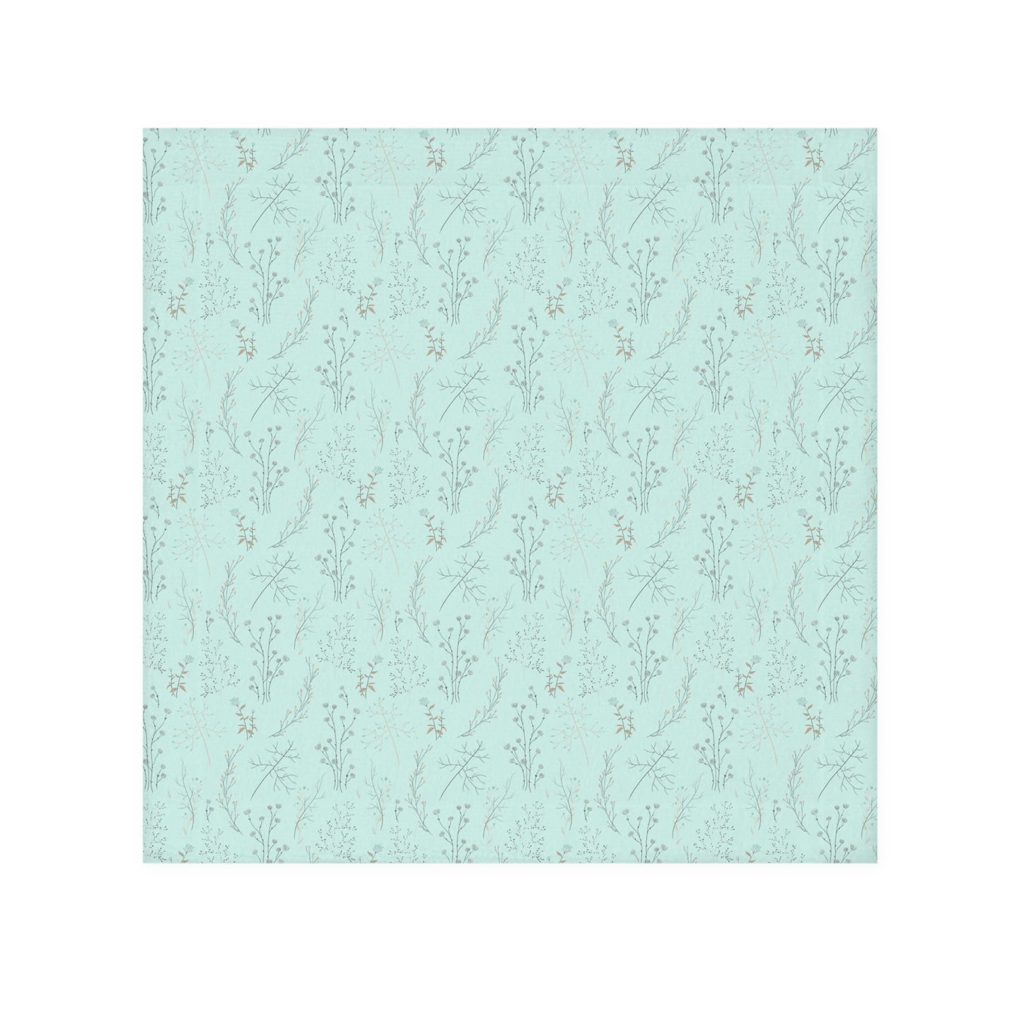 Light Teal Floral Print Face Towel