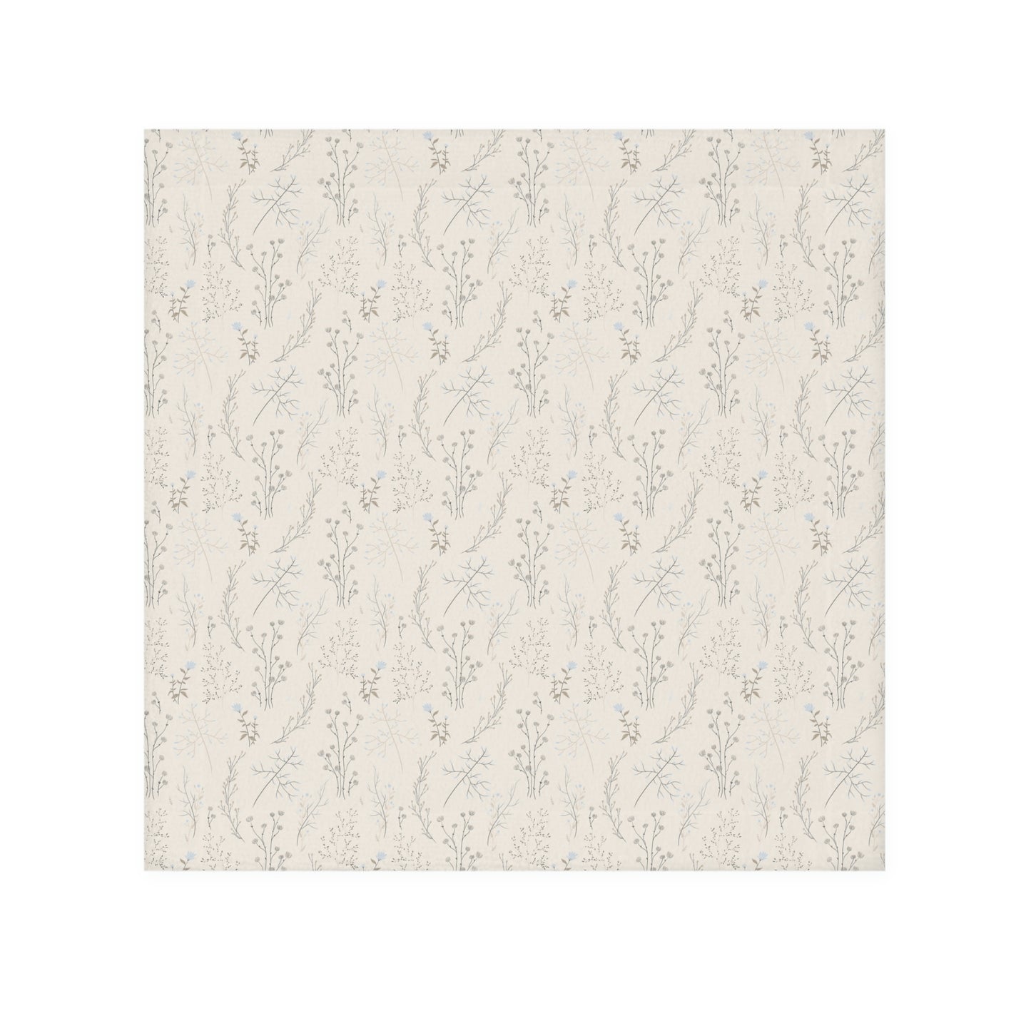 Off White Floral Print Face Towel