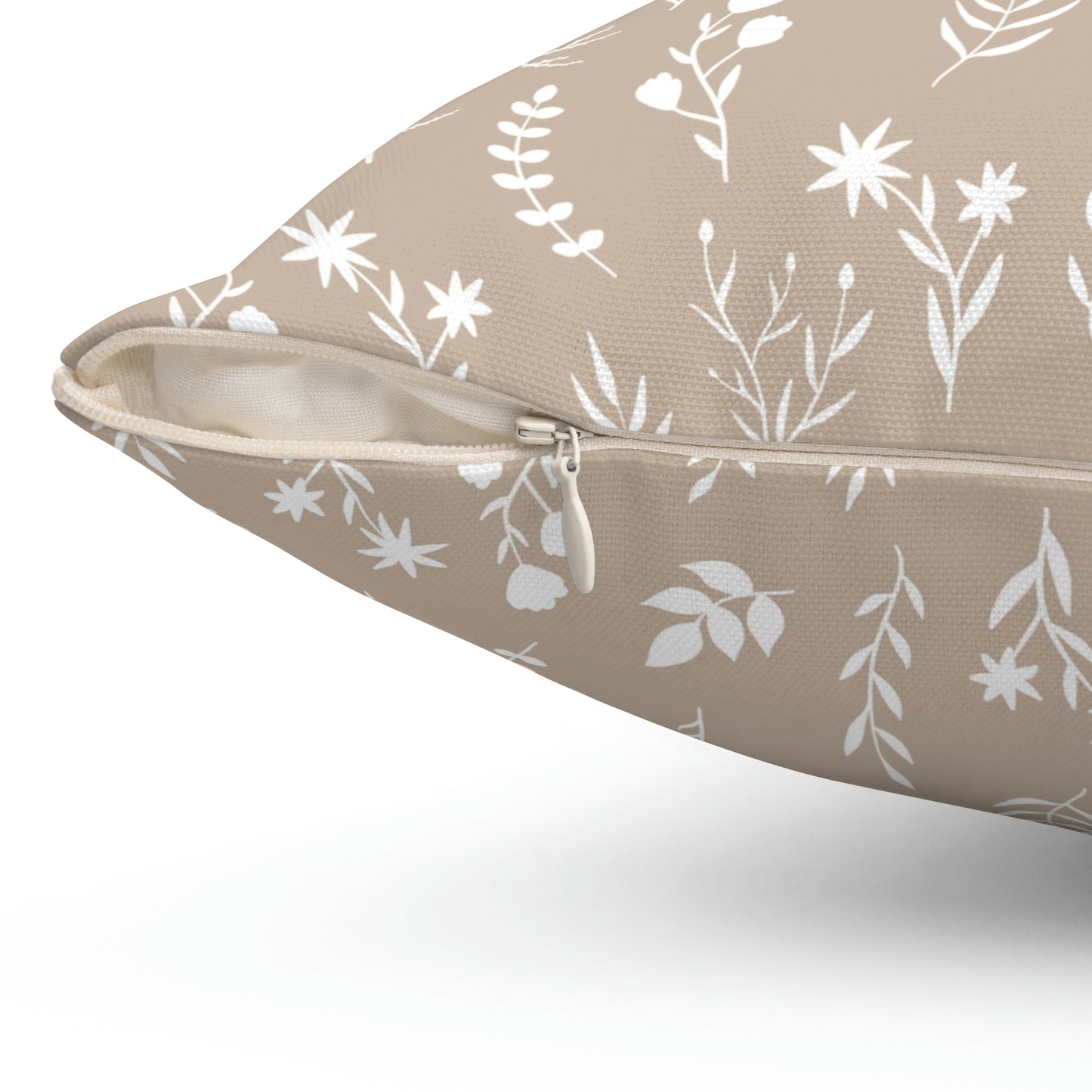 Subtle Taupe Floral Print Pillow | Available in 4 Sizes