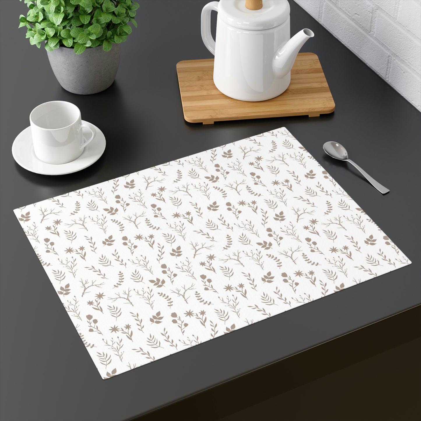 Taupe and White Placemat