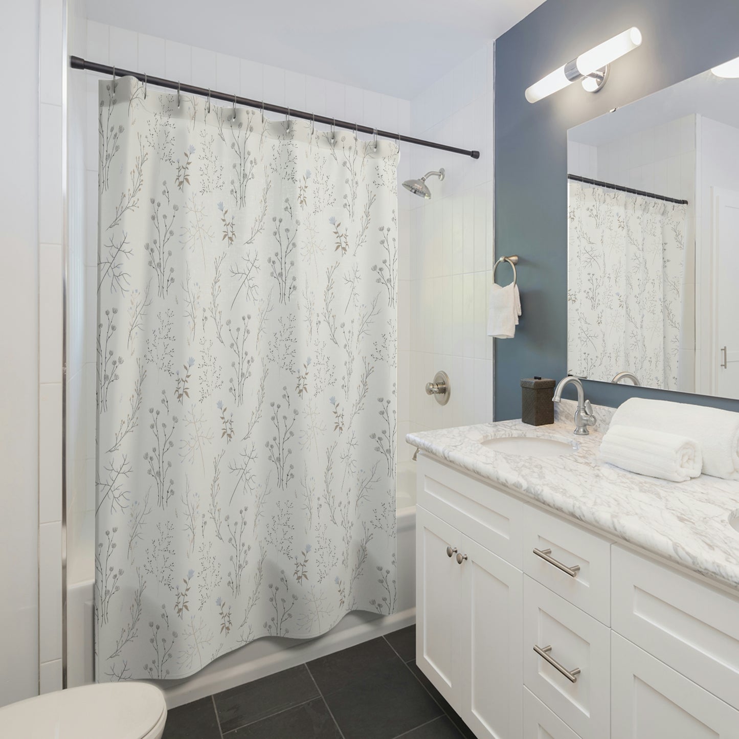 Floral Print Shower Curtain
