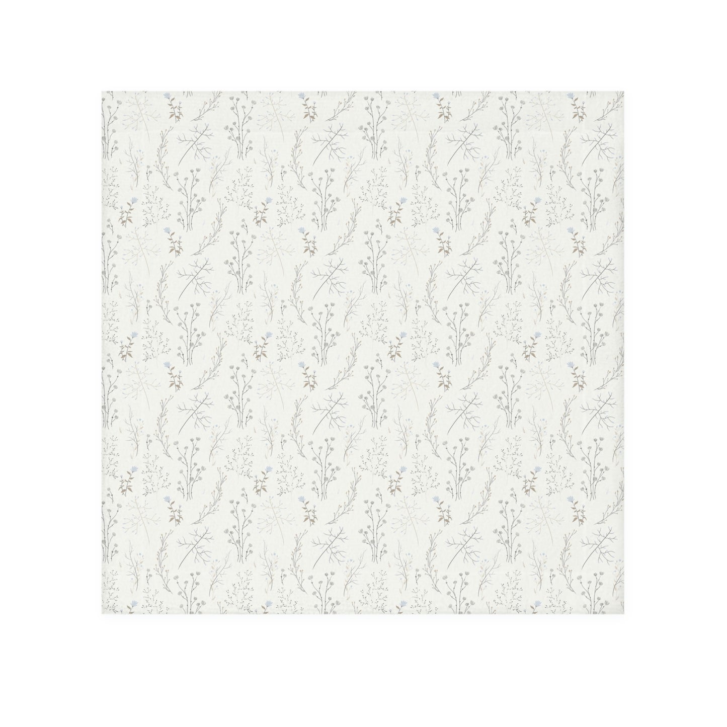 Light White and Floral Print Face Towel