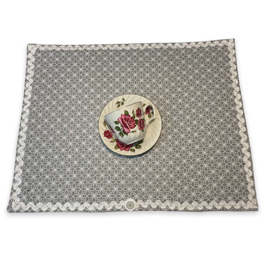 Cute Grey And White Kitchen Dish Drying Mat - Home Stitchery Decor