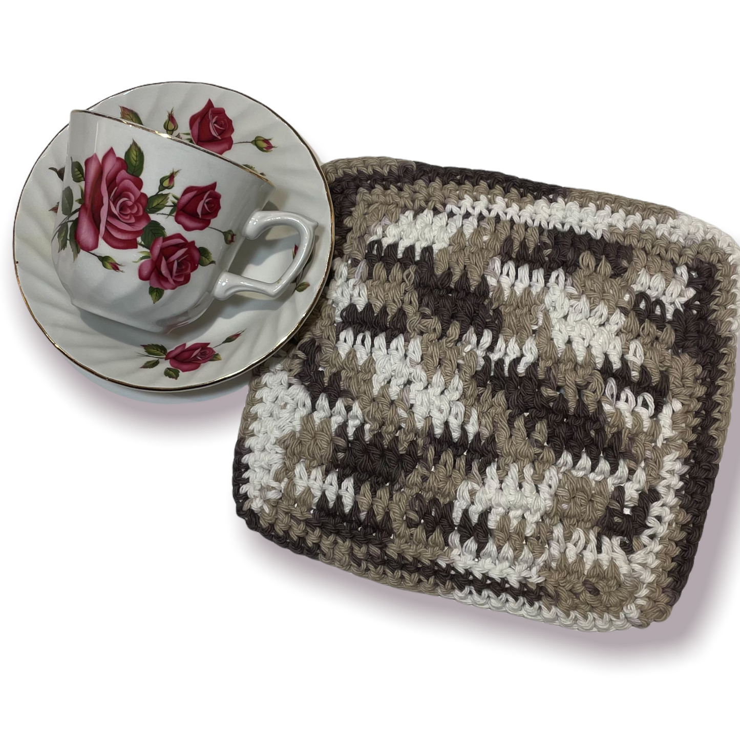 Crotched Cotton Wash Cloth. Farmhouse style kitchen dish cloth handcrafted in Canada. Part of a collection of coordinating kitchen lines and art. Mix and match your favorite cottage core home decor. Or follow along on the Home Stitchery Decor YouTube Channel. Brown Kitchen Dish Cloth