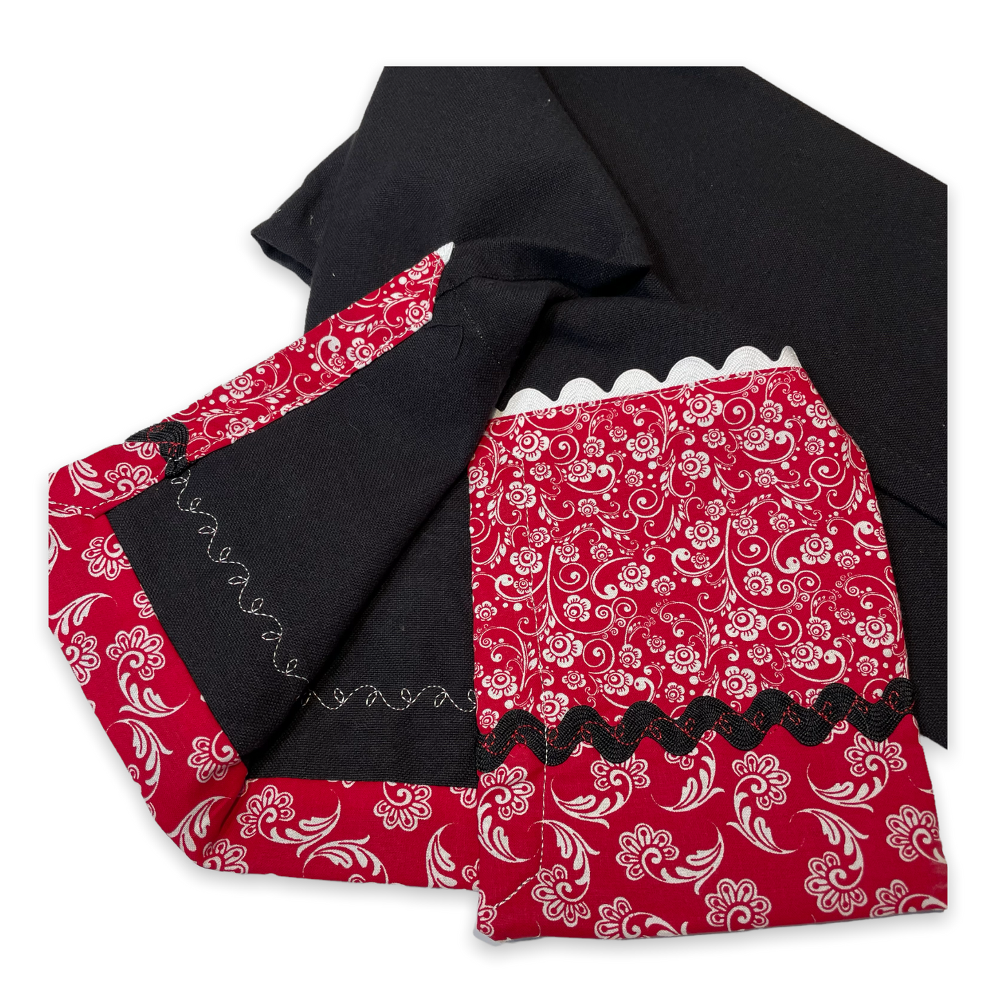 Black Farmhouse Tea Towel. Retro Farmhouse Dish Towel - Home Stitchery Decor