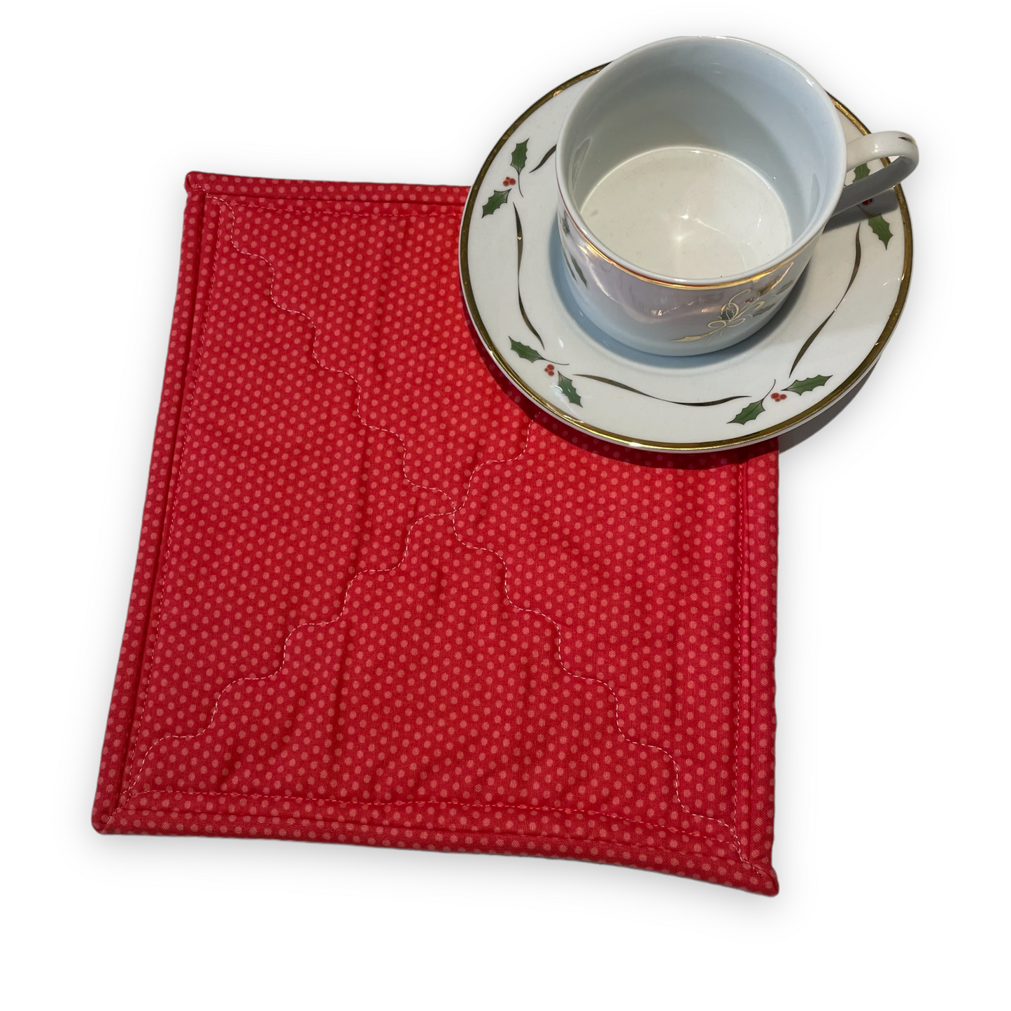 Pink Polka Dot Pot Holder - Home Stitchery Decor