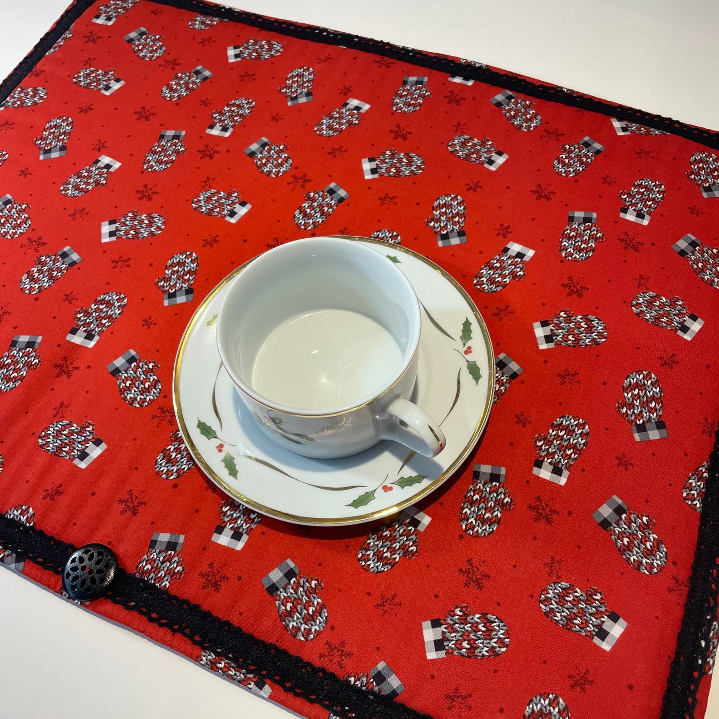 Christmas Kitchen Dish Drying Mat, Christmas Kitchen Counter Mat - Home Stitchery Decor