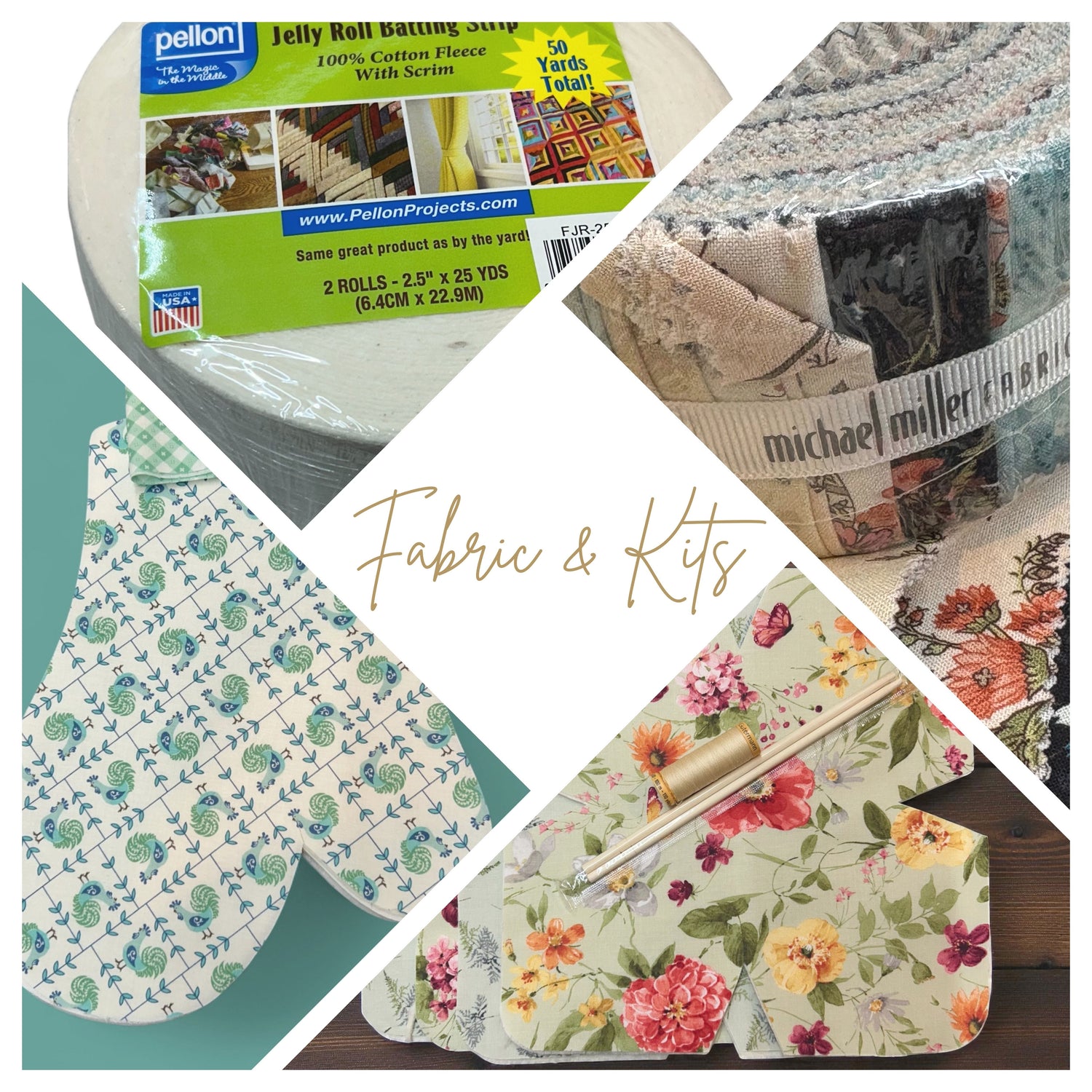 SHOP ~ Sewing Kits, Jelly Rolls & Batting