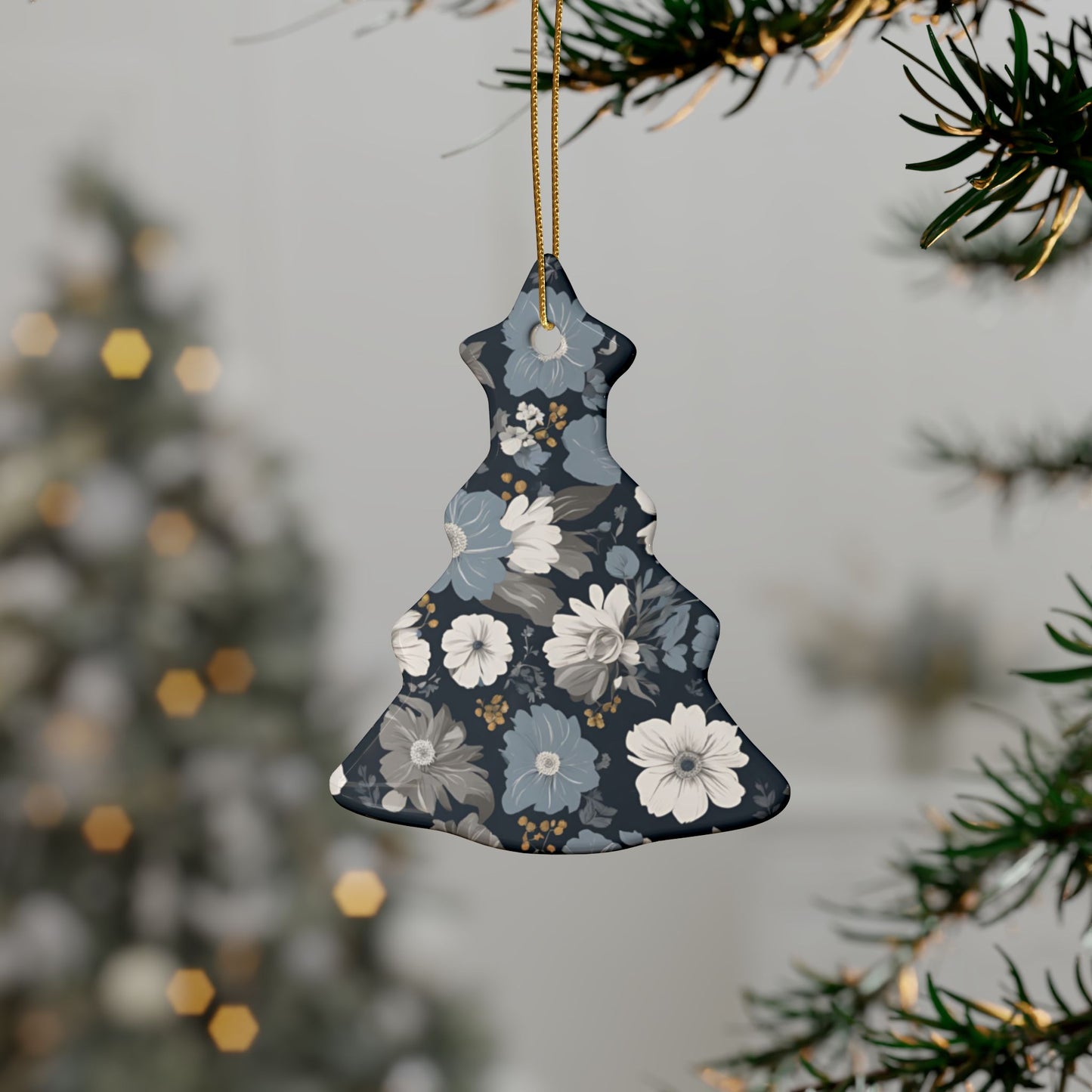 Floral Heart Ceramic Ornaments - Elegant Home Decor, Gift for Weddings, Christmas Tree Decor, DIY Crafting, Seasonal Celebrations