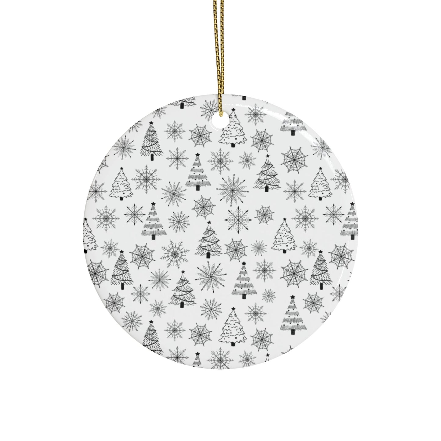 Ceramic Christmas Ornaments | Heart-Shaped Holiday Decor, Rustic Tree & Snowflake Design, Home Decoration, Gift for All Occasions