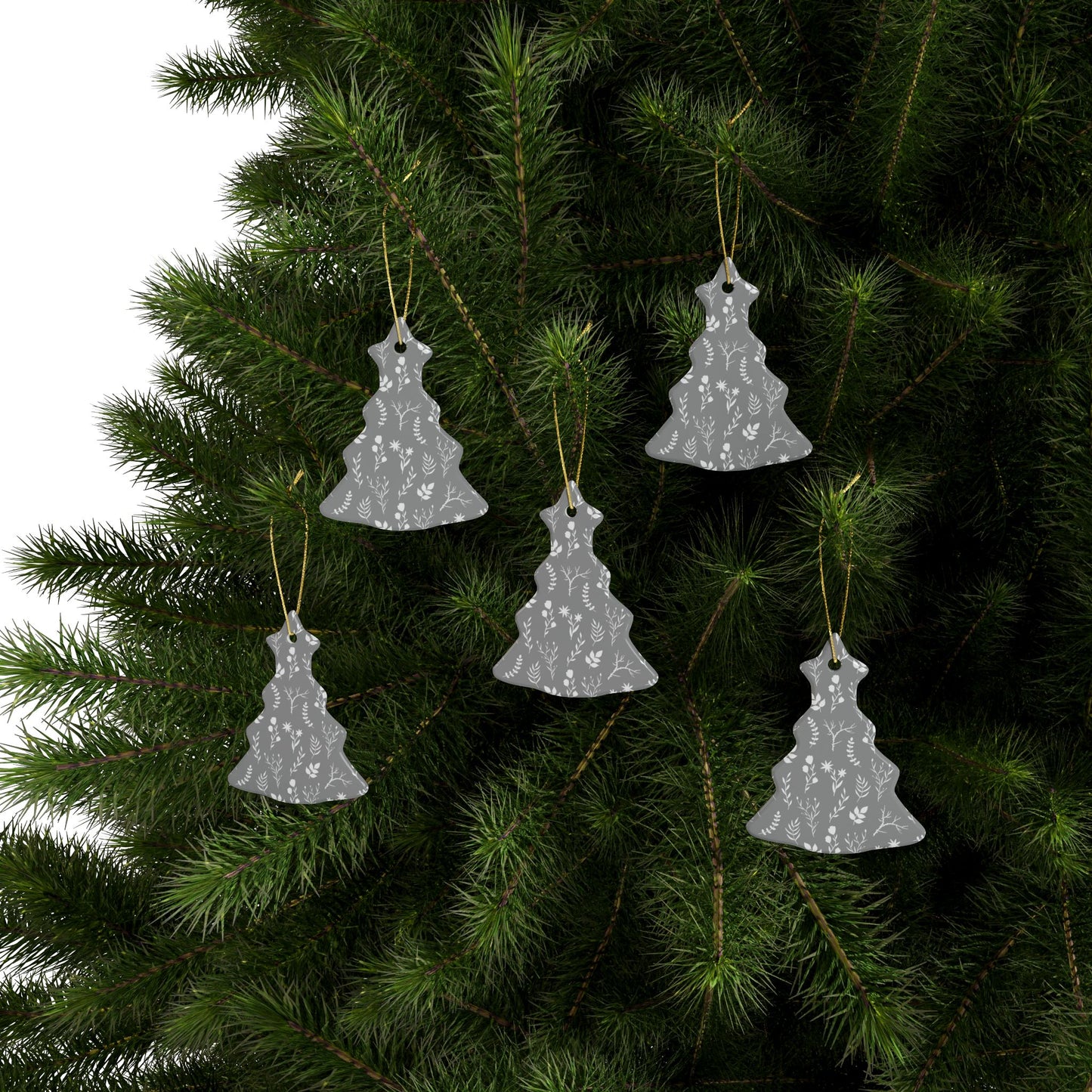 Heart-Shaped Ceramic Ornaments, Floral Christmas Decorations, Personalized Holiday Gifts, Unique Tree Ornaments, Wedding Favors
