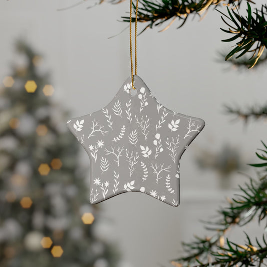 Heart-Shaped Ceramic Ornaments, Floral Christmas Decorations, Personalized Holiday Gifts, Unique Tree Ornaments, Wedding Favors