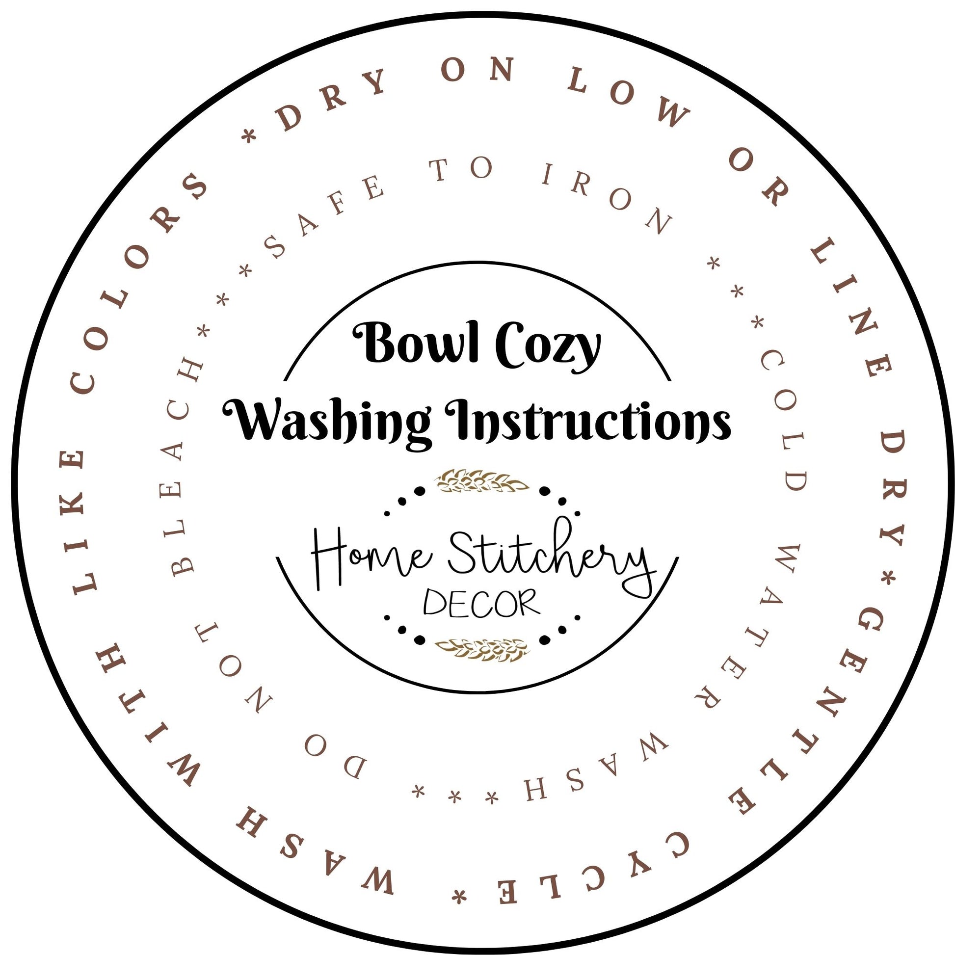 Washing Instructions for Gnome Soup Bowl Cozy 